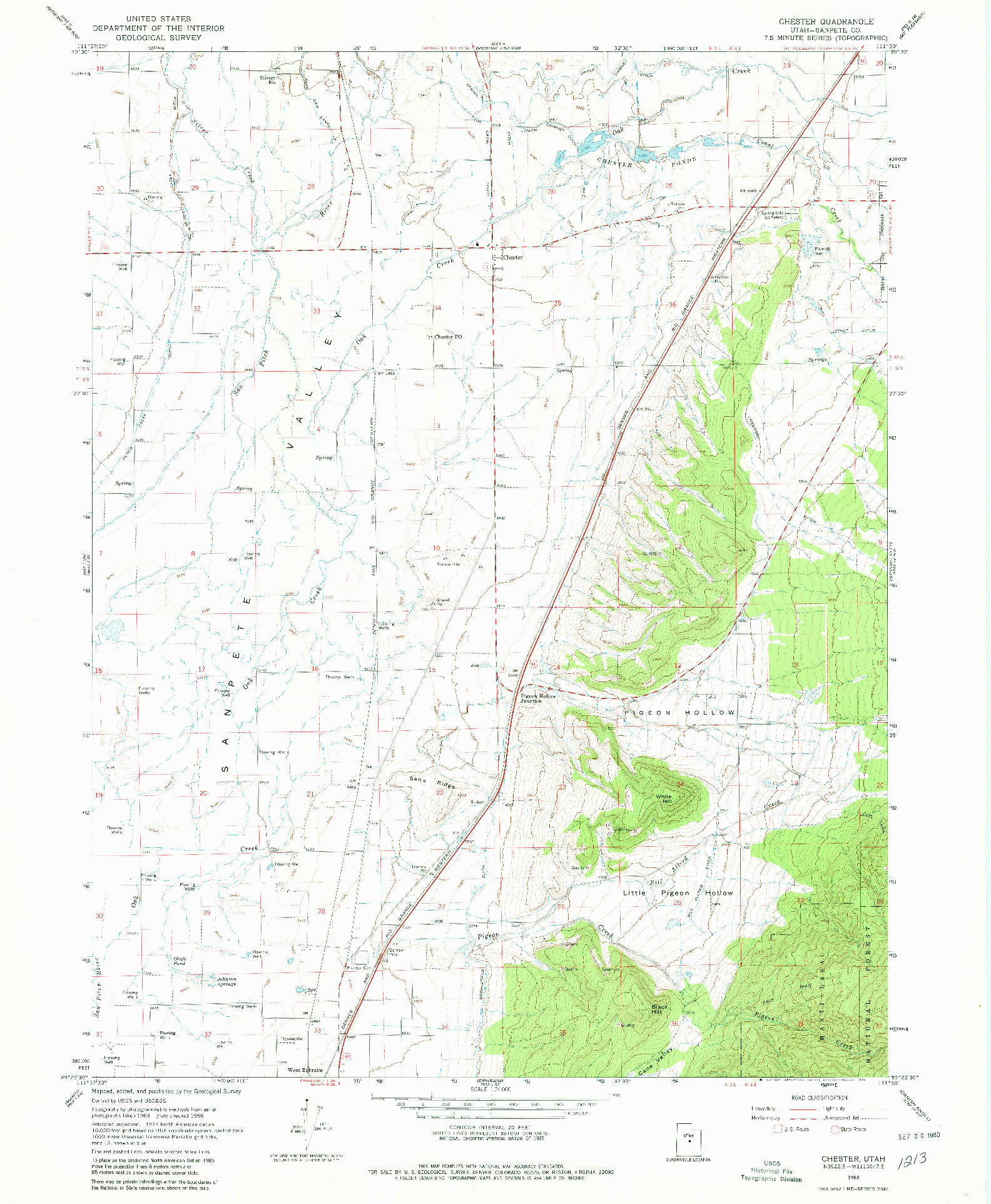 USGS 1:24000-SCALE QUADRANGLE FOR CHESTER, UT 1966