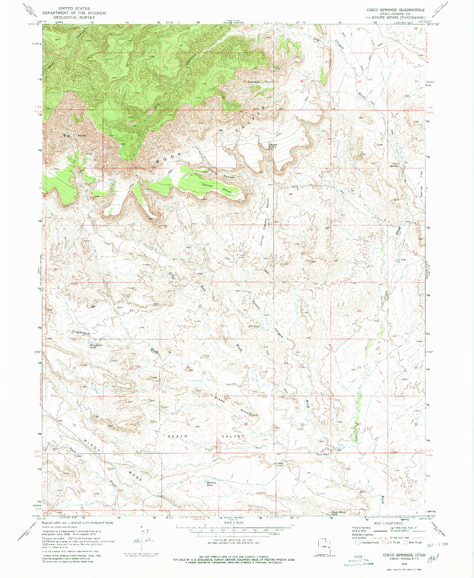 USGS 1:24000-SCALE QUADRANGLE FOR CISCO SPRINGS, UT 1970