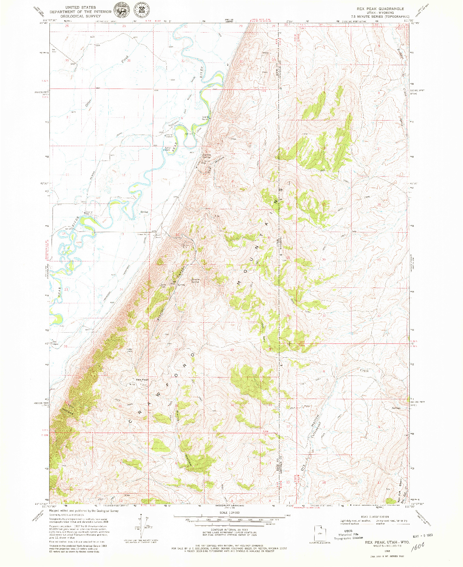 USGS 1:24000-SCALE QUADRANGLE FOR REX PEAK, UT 1968