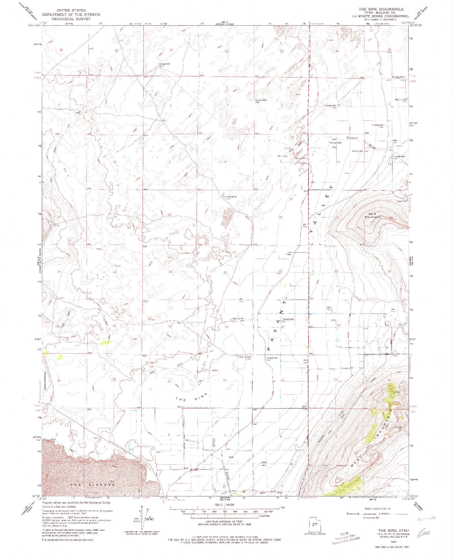 USGS 1:24000-SCALE QUADRANGLE FOR THE SINK, UT 1962