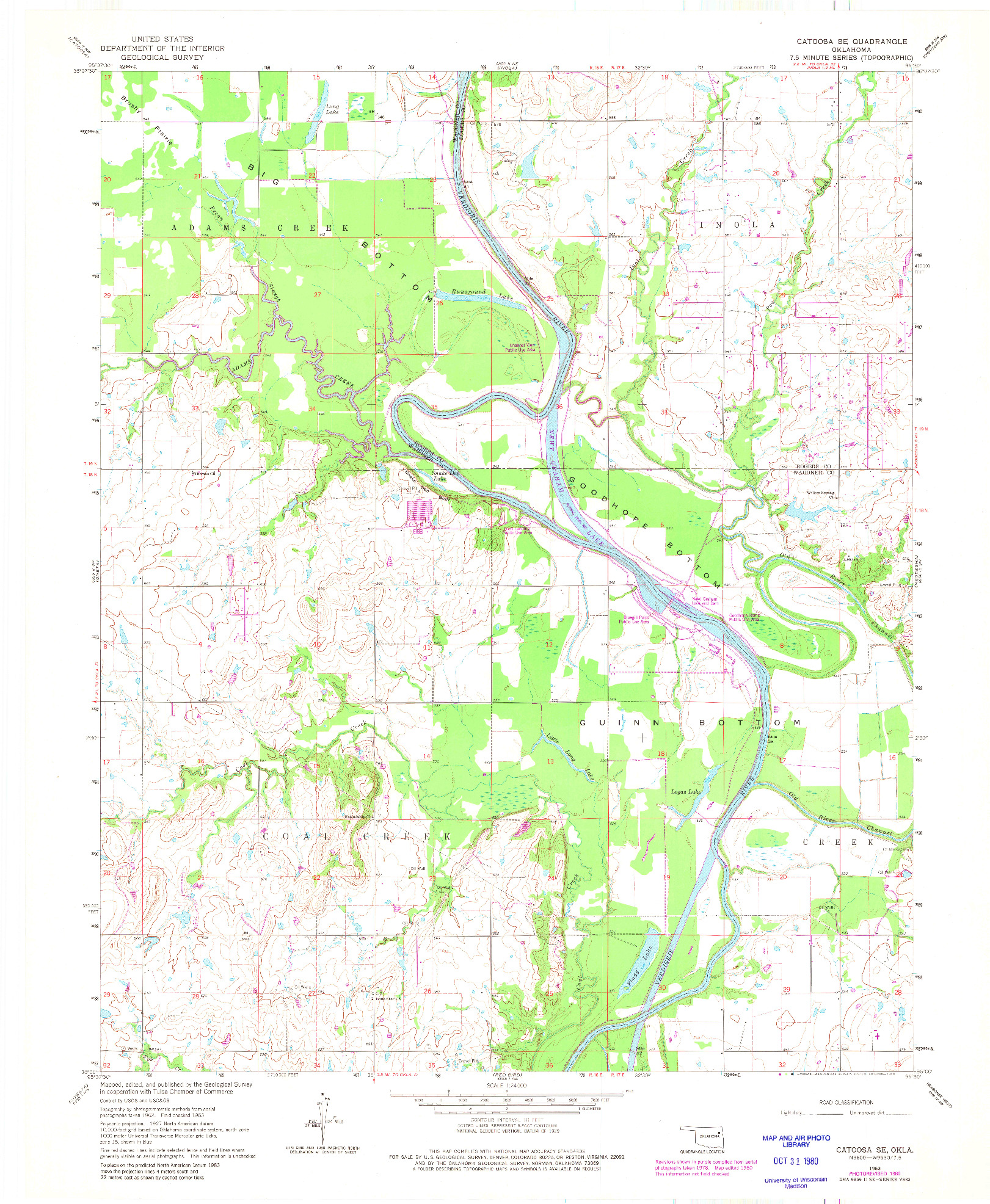 USGS 1:24000-SCALE QUADRANGLE FOR CATOOSA SE, OK 1963