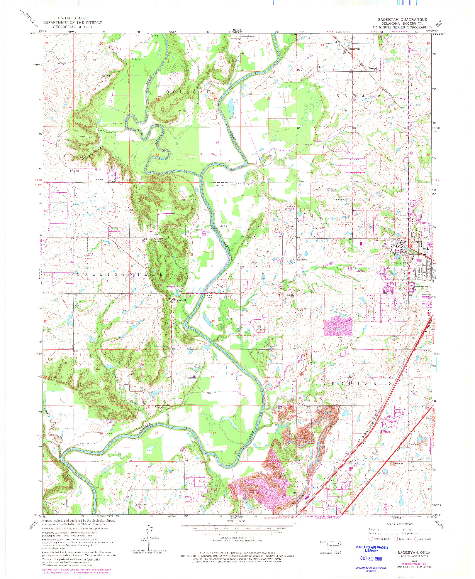 USGS 1:24000-SCALE QUADRANGLE FOR SAGEEYAH, OK 1963
