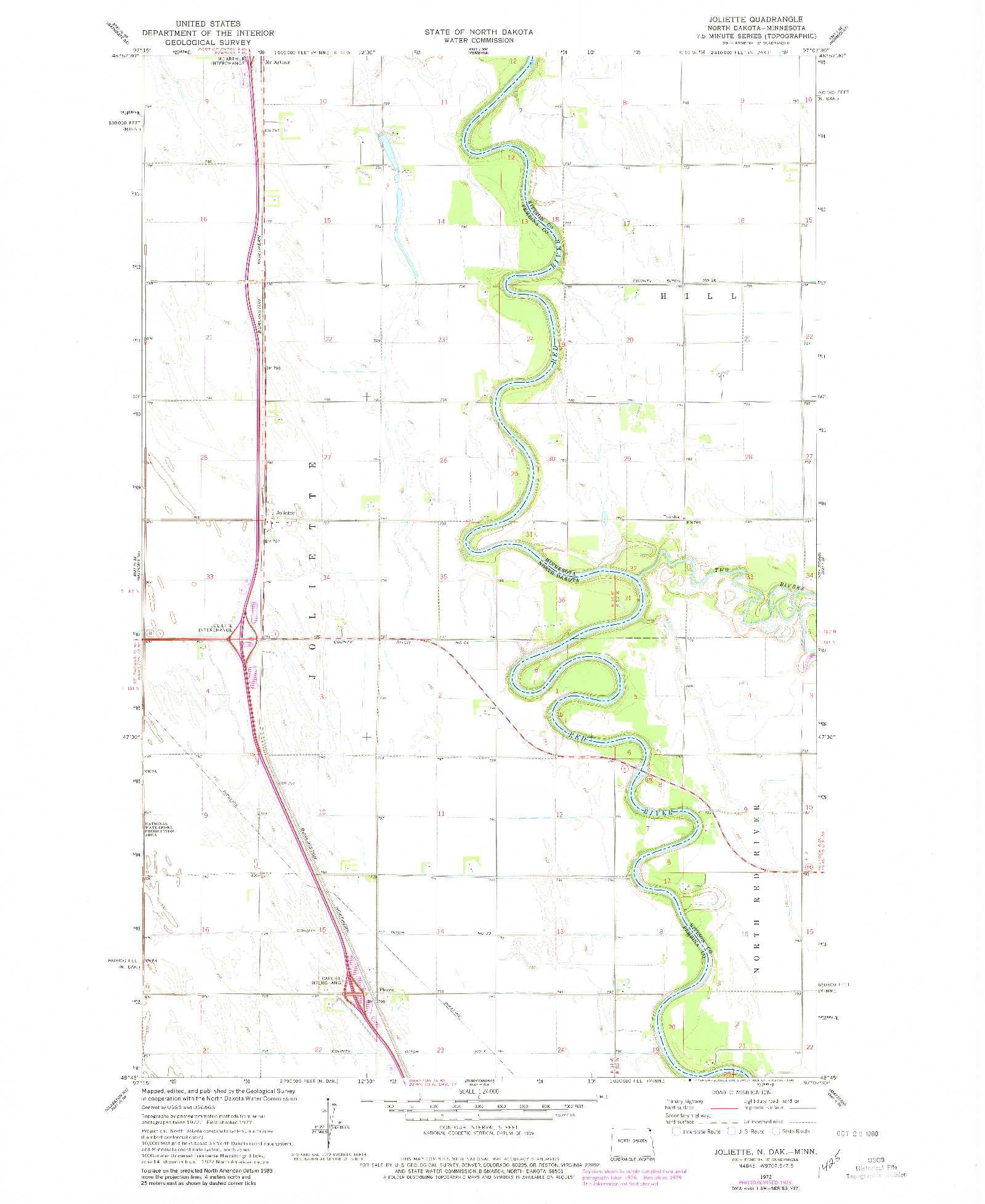 USGS 1:24000-SCALE QUADRANGLE FOR JOLIETTE, ND 1972