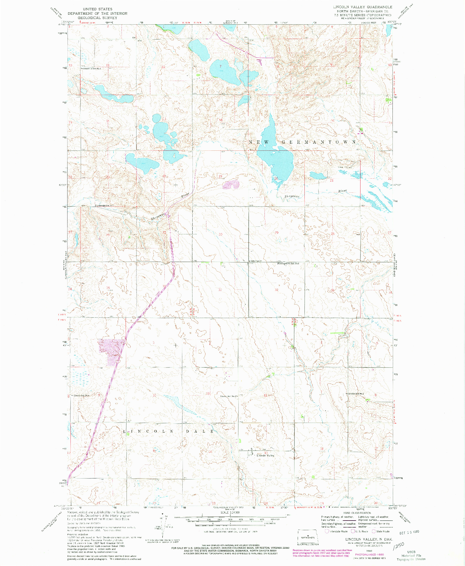 USGS 1:24000-SCALE QUADRANGLE FOR LINCOLN VALLEY, ND 1960