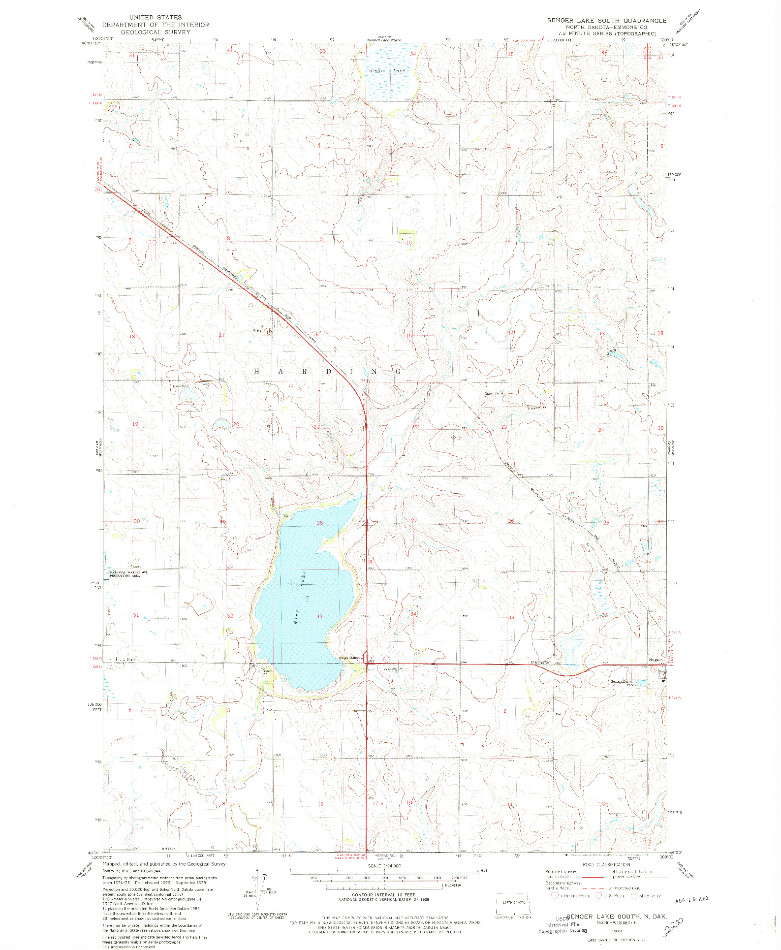 USGS 1:24000-SCALE QUADRANGLE FOR SENGER LAKE SOUTH, ND 1979