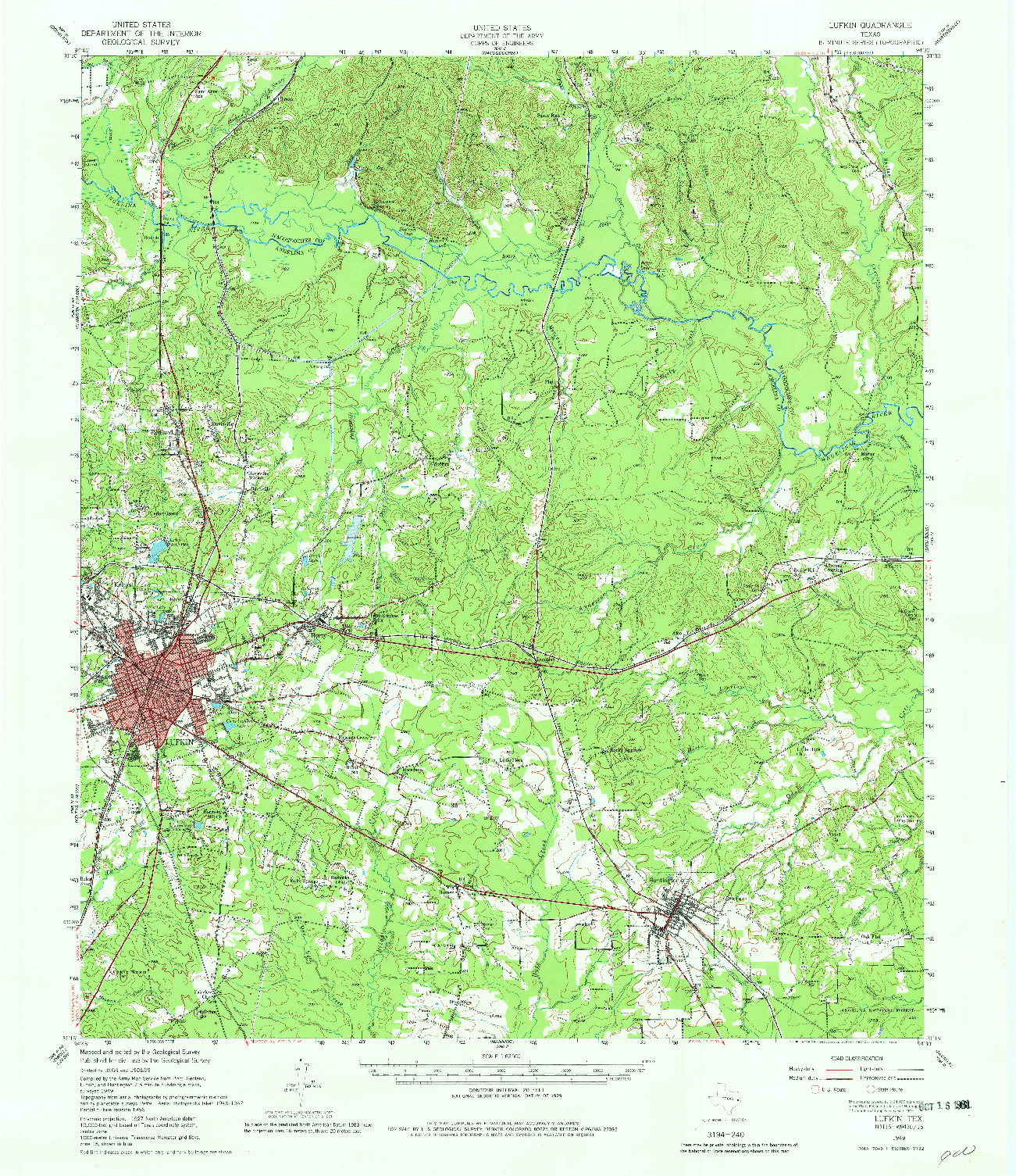 USGS 1:62500-SCALE QUADRANGLE FOR LUFKIN, TX 1949