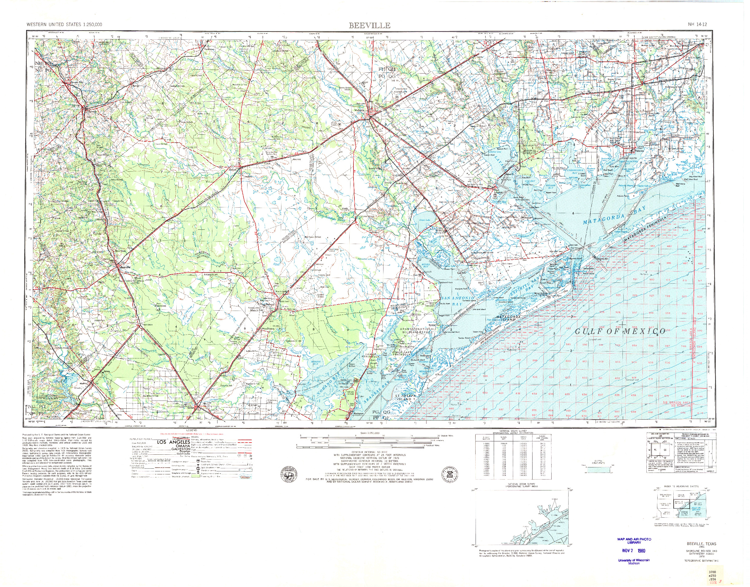 USGS 1:250000-SCALE QUADRANGLE FOR BEEVILLE, TX 1956