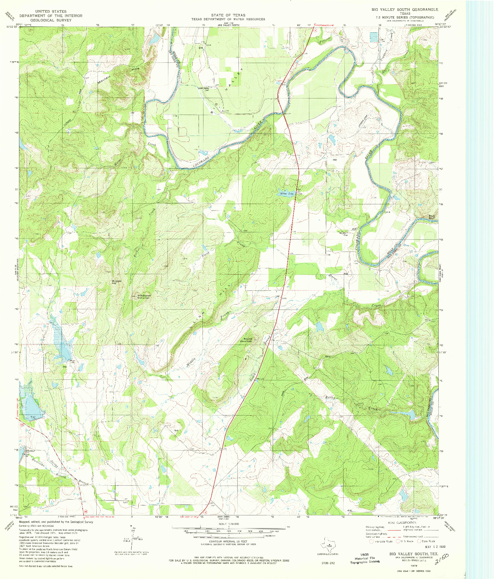 USGS 1:24000-SCALE QUADRANGLE FOR BIG VALLEY SOUTH, TX 1979