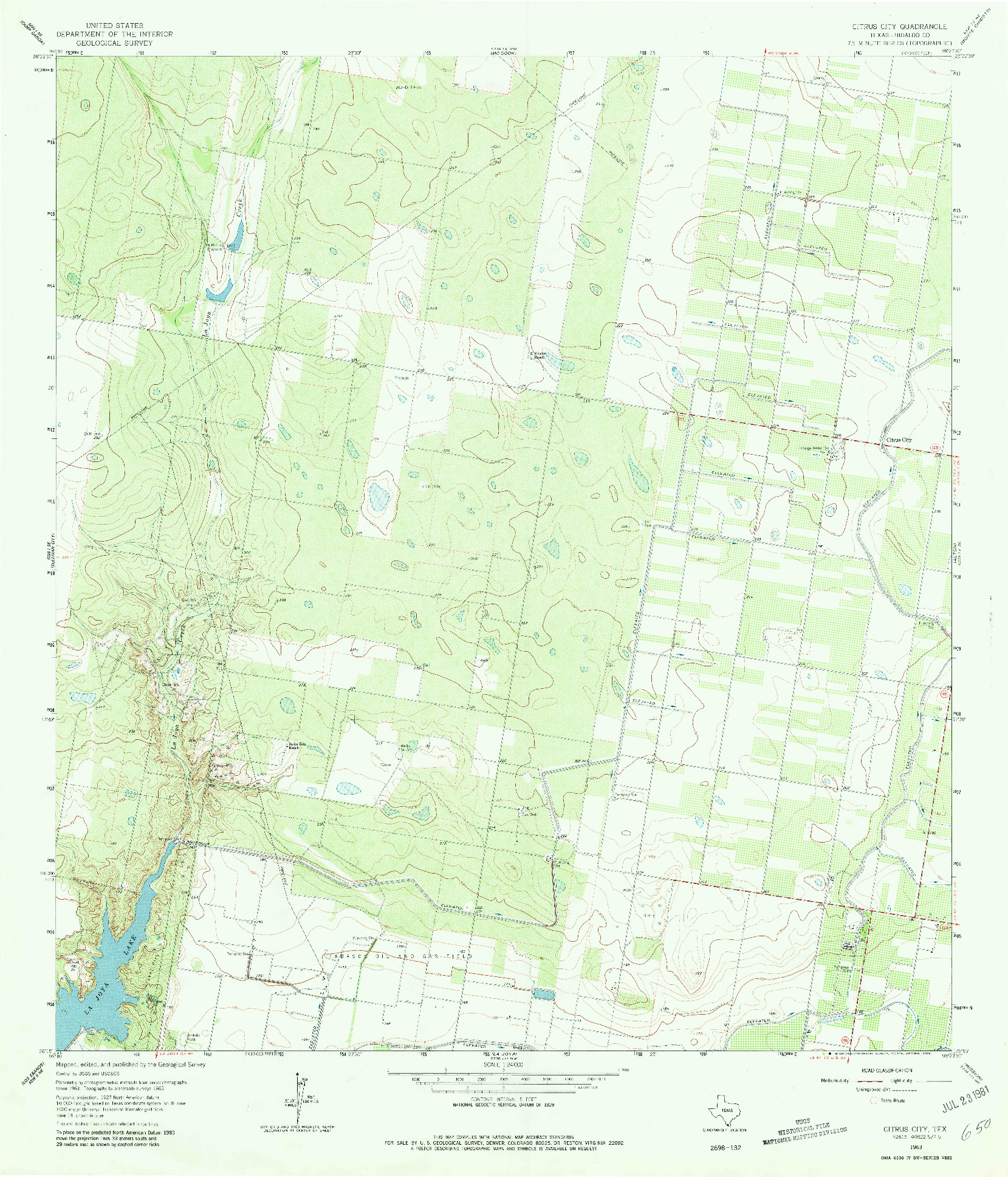 USGS 1:24000-SCALE QUADRANGLE FOR CITRUS CITY, TX 1963