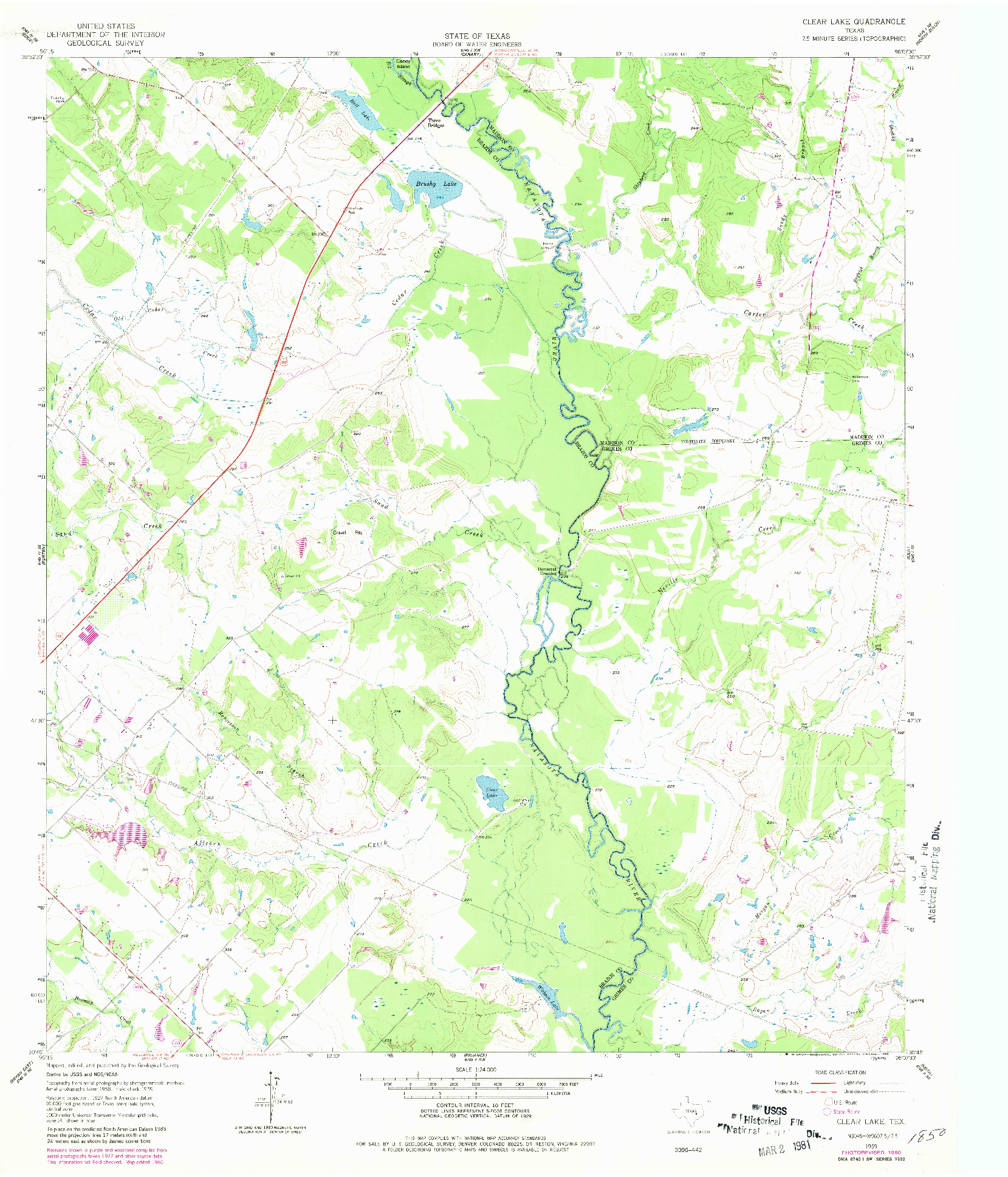 USGS 1:24000-SCALE QUADRANGLE FOR CLEAR LAKE, TX 1959