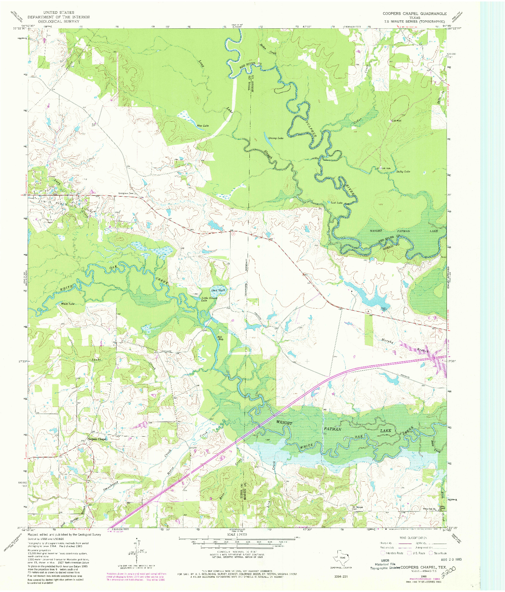 USGS 1:24000-SCALE QUADRANGLE FOR COOPERS CHAPEL, TX 1965