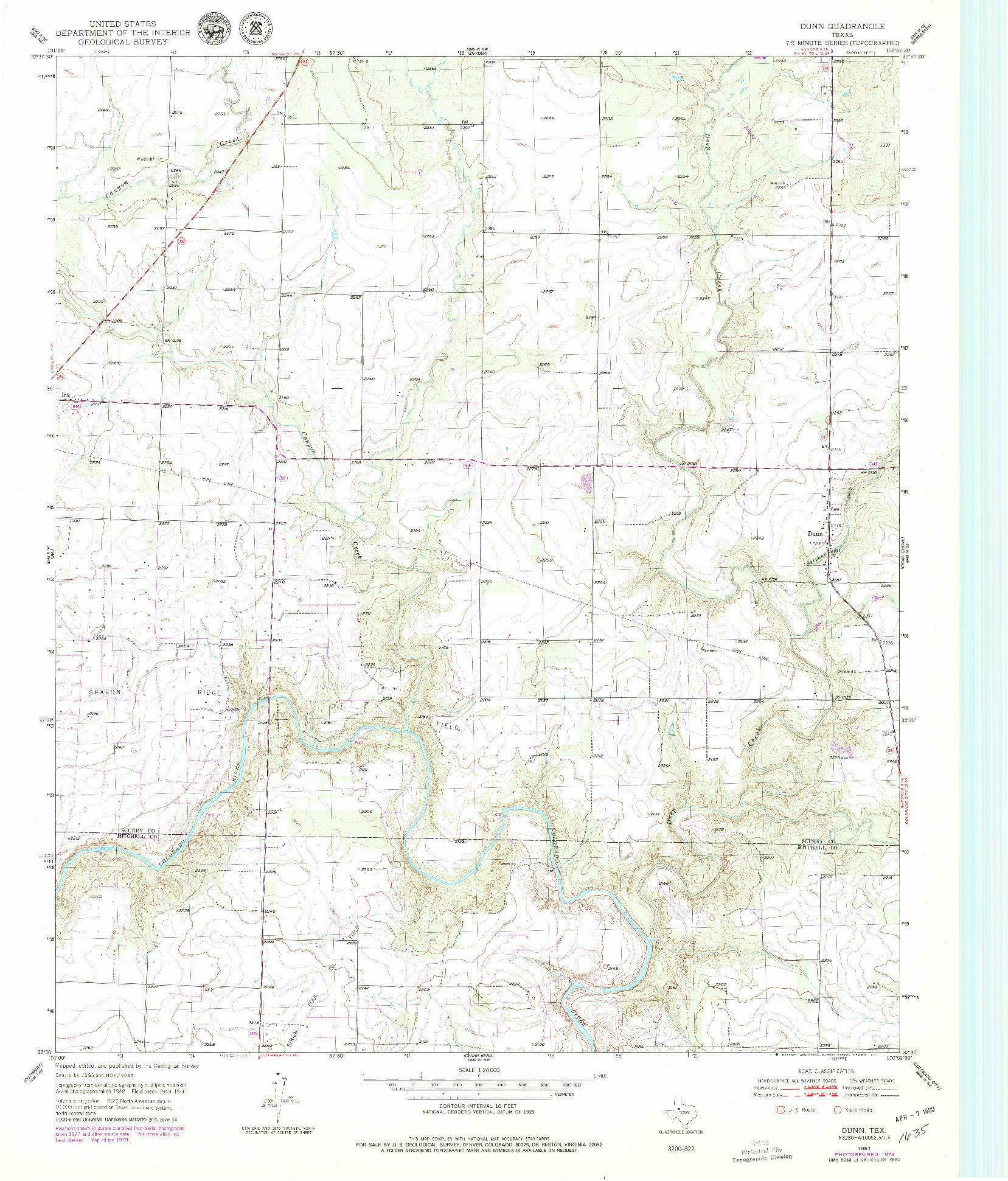 USGS 1:24000-SCALE QUADRANGLE FOR DUNN, TX 1951