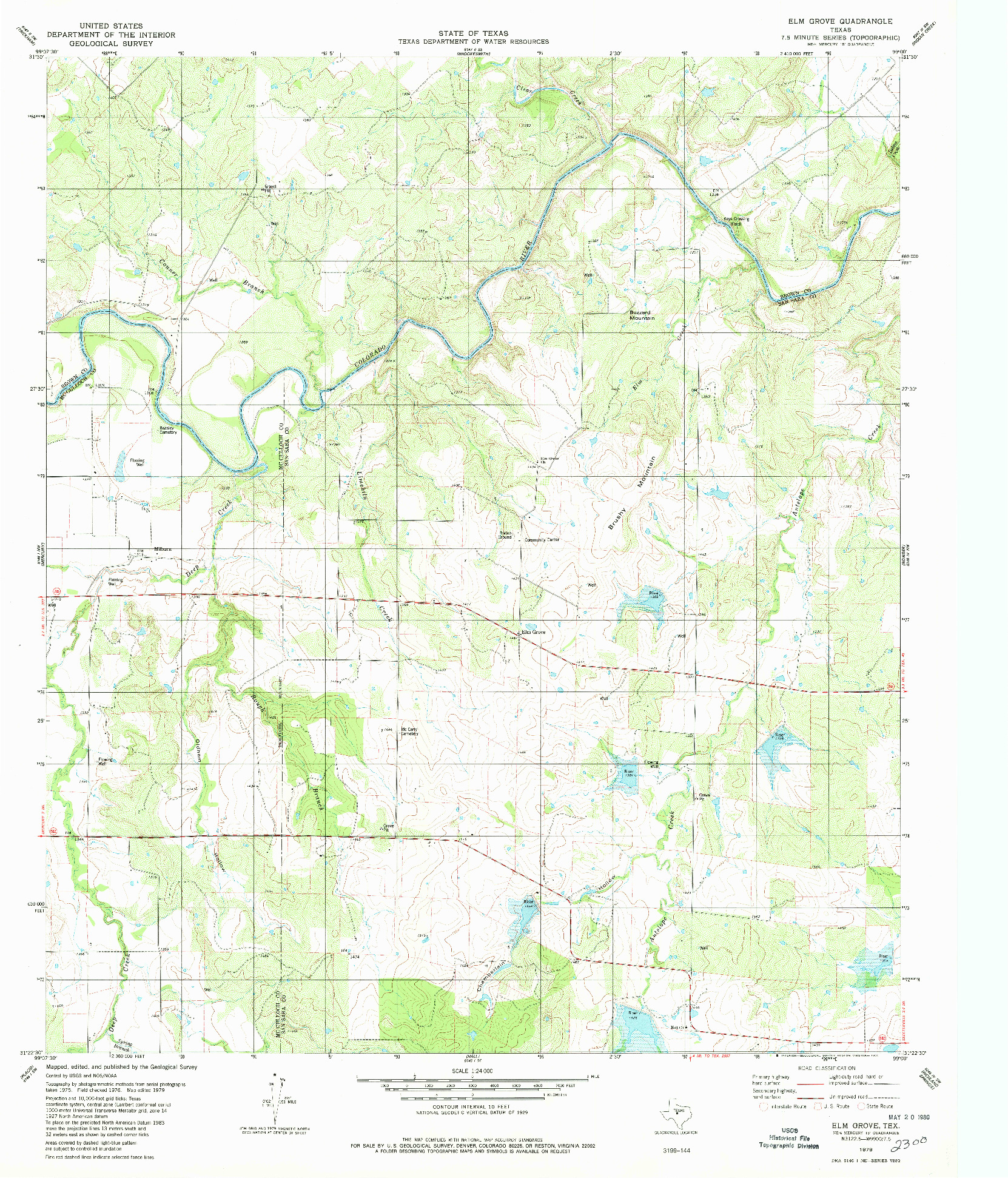 USGS 1:24000-SCALE QUADRANGLE FOR ELM GROVE, TX 1979