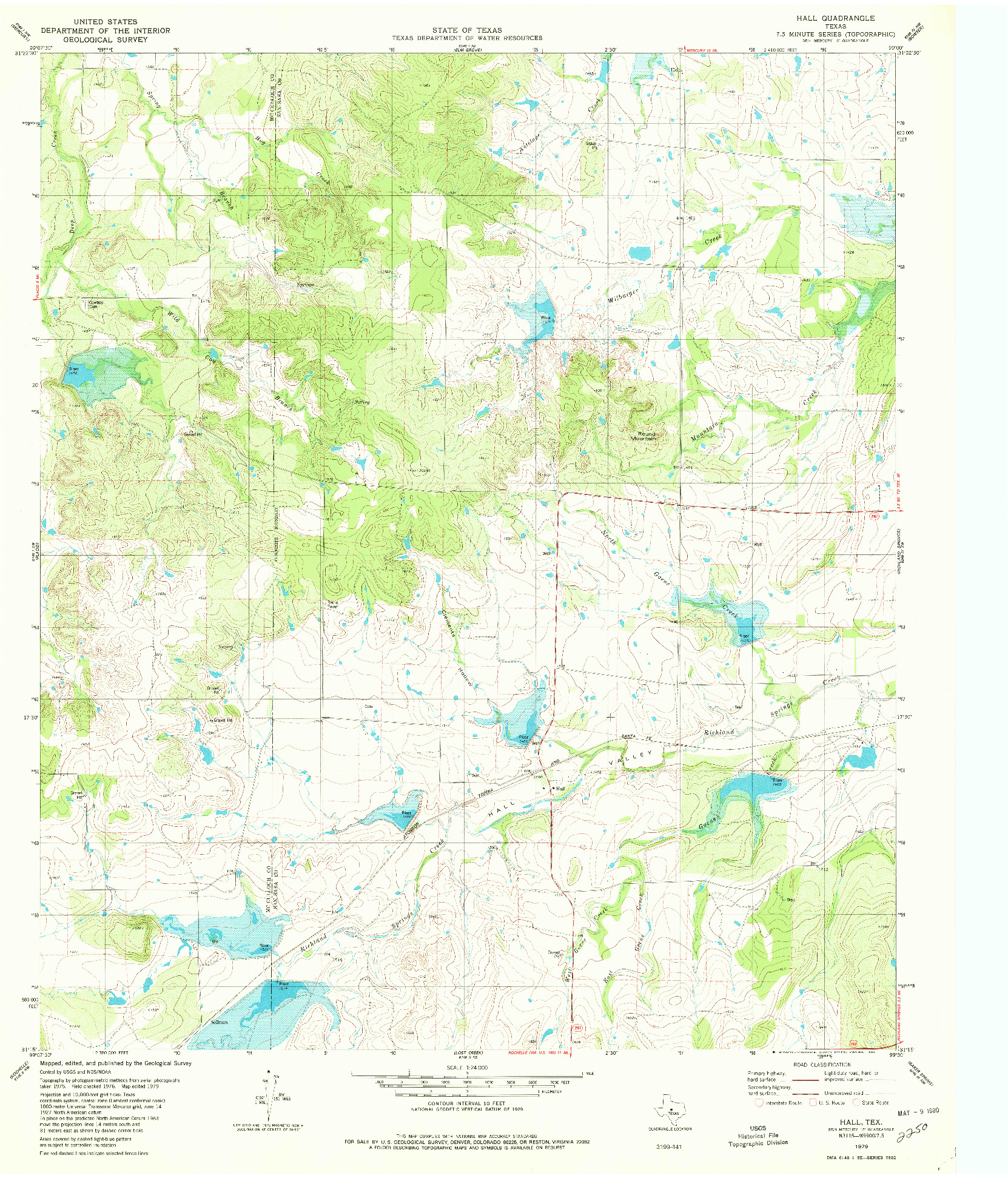 USGS 1:24000-SCALE QUADRANGLE FOR HALL, TX 1979