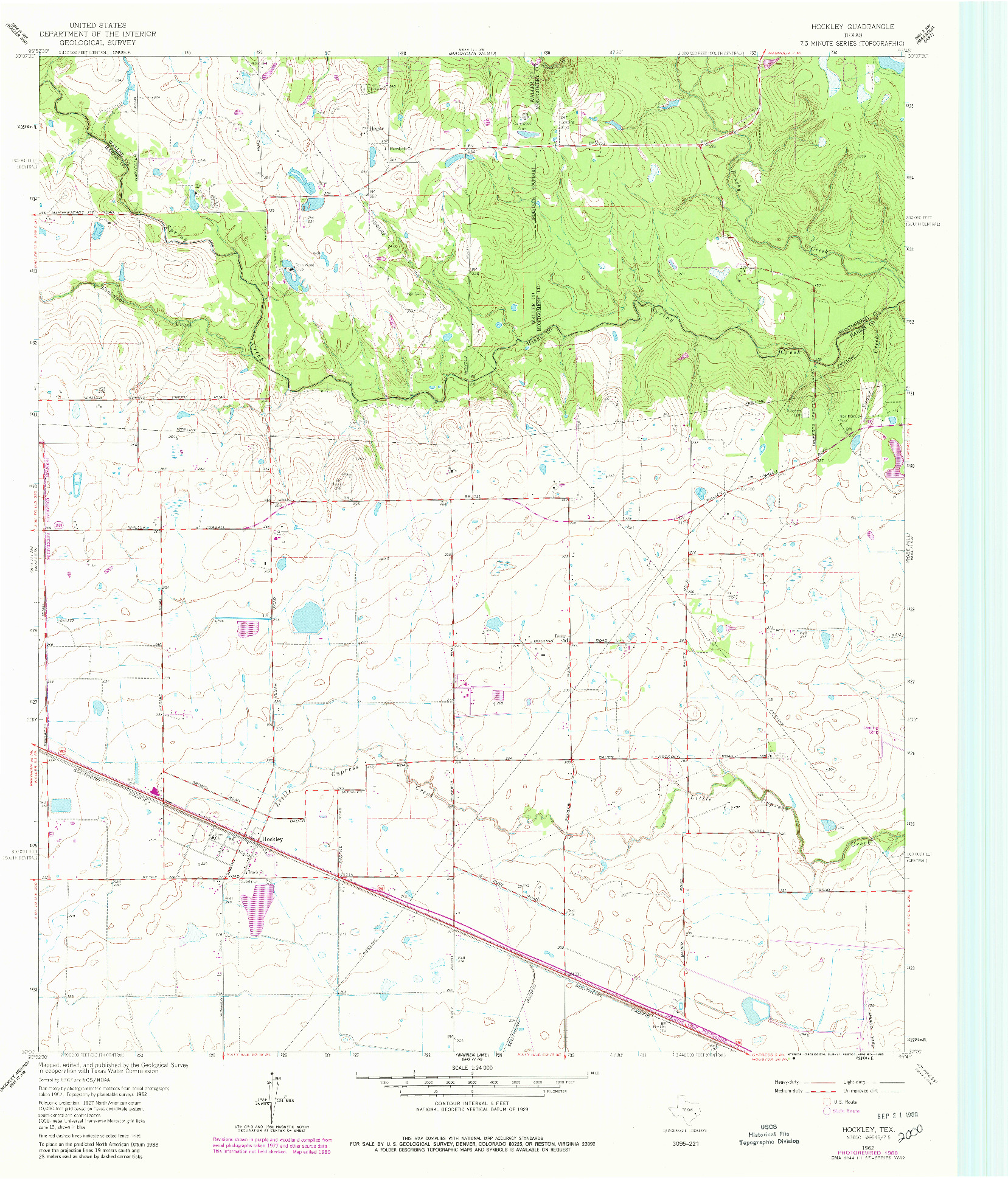 USGS 1:24000-SCALE QUADRANGLE FOR HOCKLEY, TX 1962