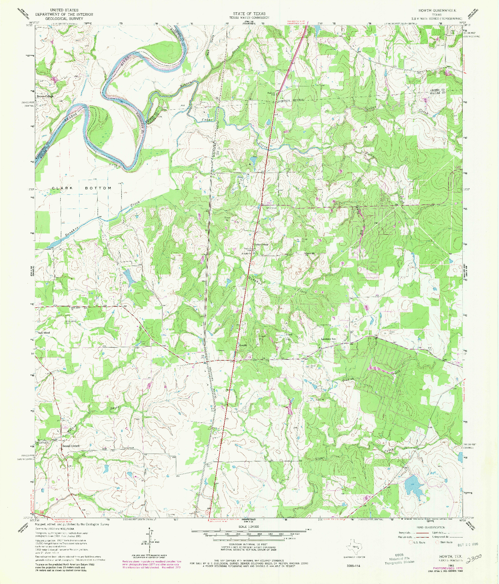 USGS 1:24000-SCALE QUADRANGLE FOR HOWTH, TX 1961