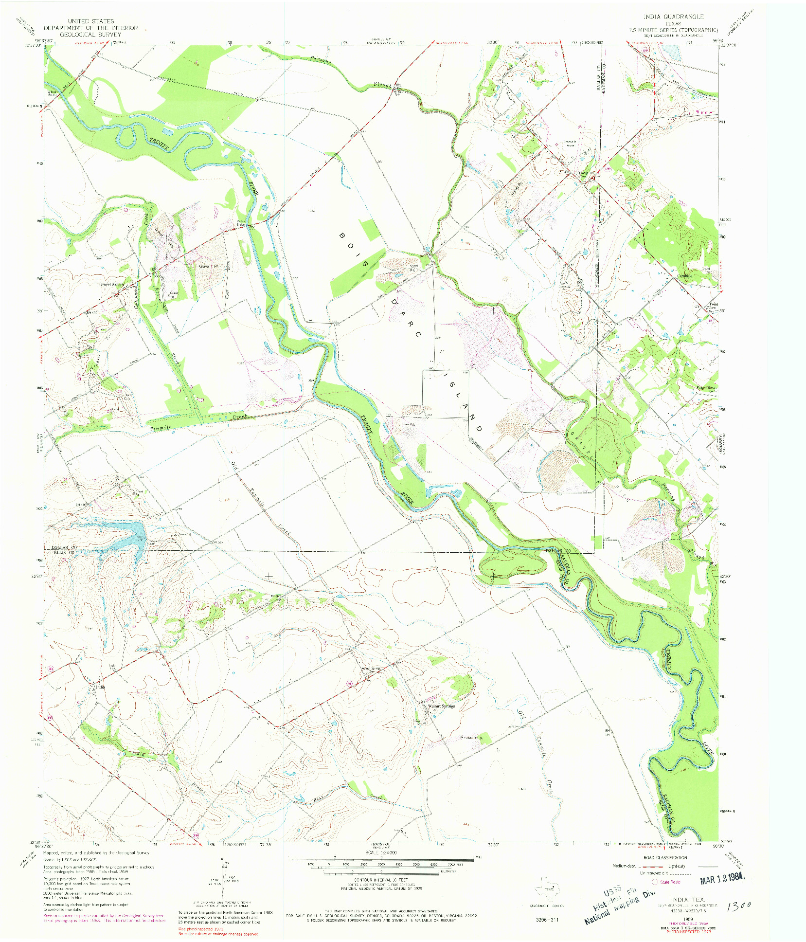 USGS 1:24000-SCALE QUADRANGLE FOR INDIA, TX 1959