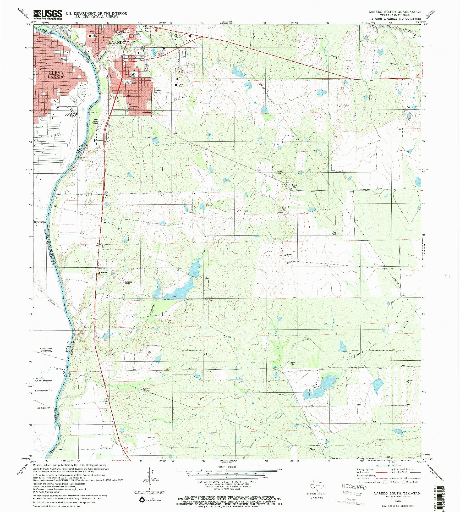 USGS 1:24000-SCALE QUADRANGLE FOR LAREDO SOUTH, TX 1979