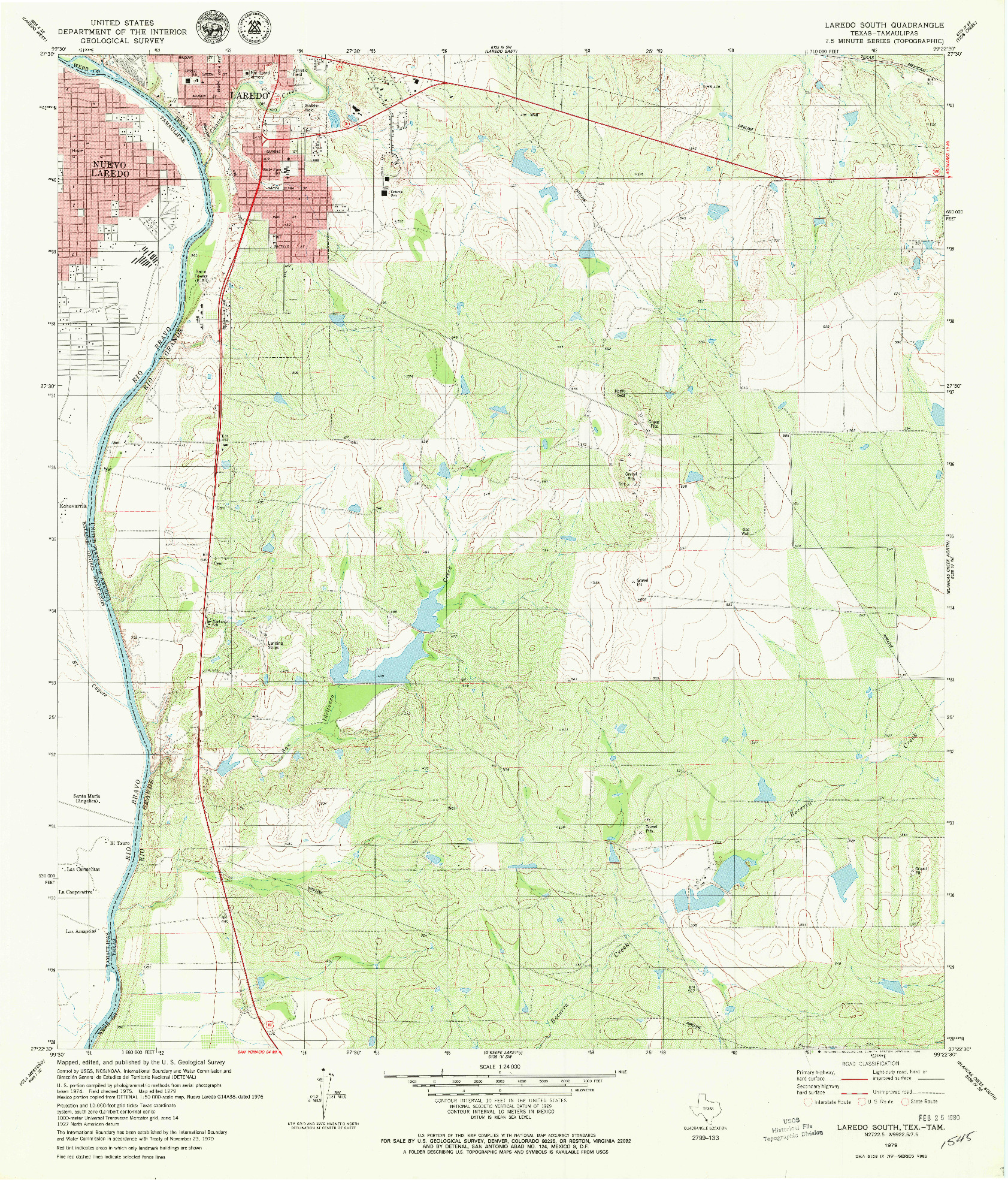 USGS 1:24000-SCALE QUADRANGLE FOR LAREDO SOUTH, TX 1979