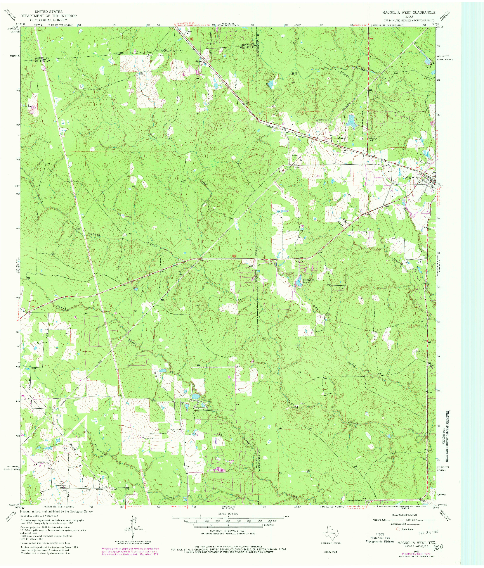 USGS 1:24000-SCALE QUADRANGLE FOR MAGNOLIA WEST, TX 1962