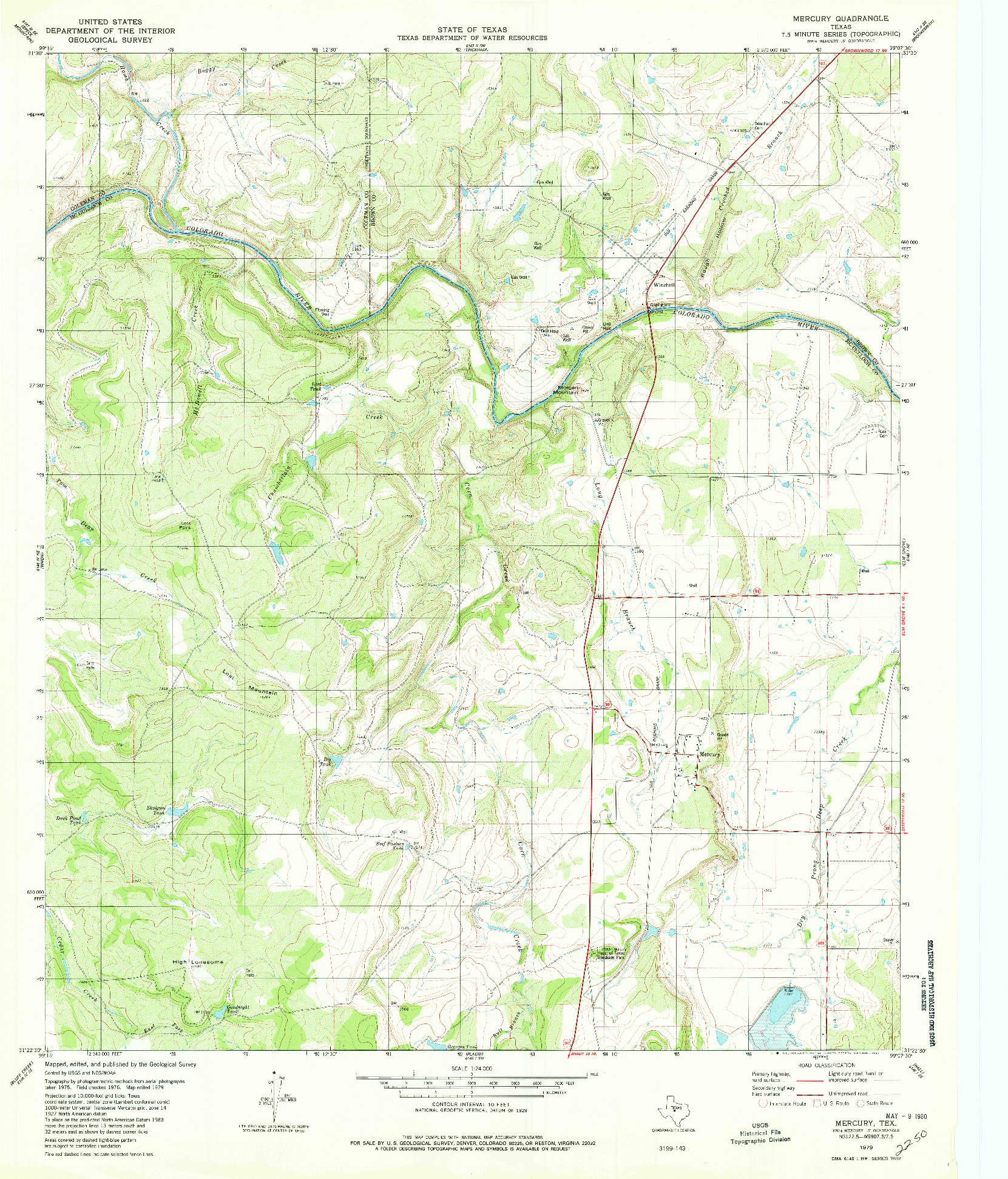 USGS 1:24000-SCALE QUADRANGLE FOR MERCURY, TX 1979