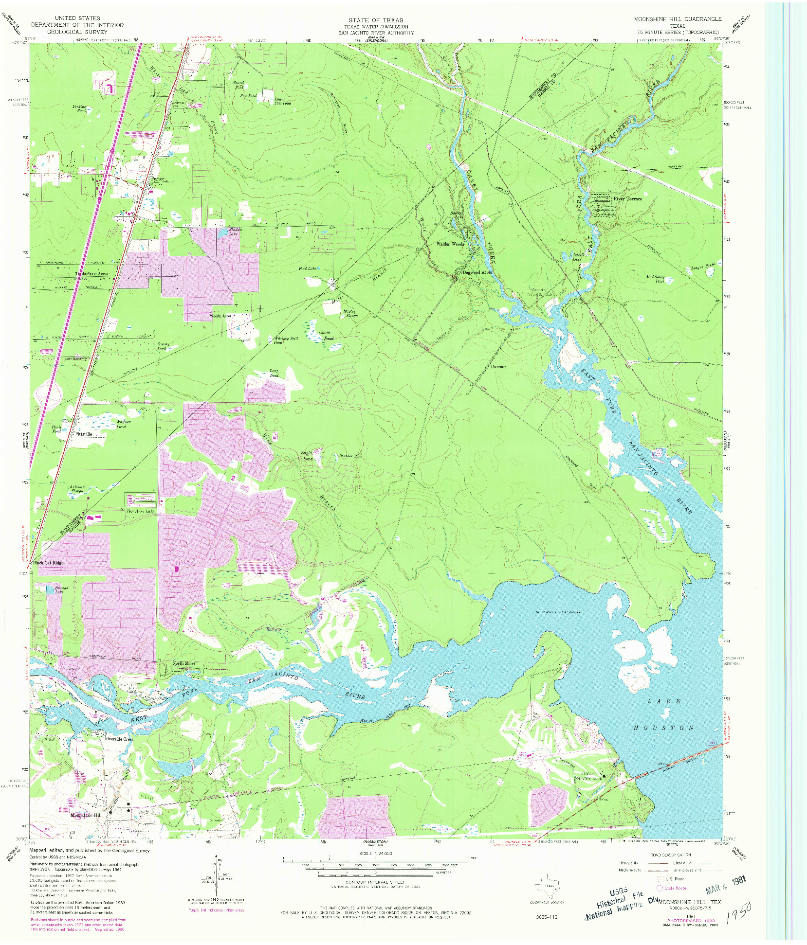 USGS 1:24000-SCALE QUADRANGLE FOR MOONSHINE HILL, TX 1961