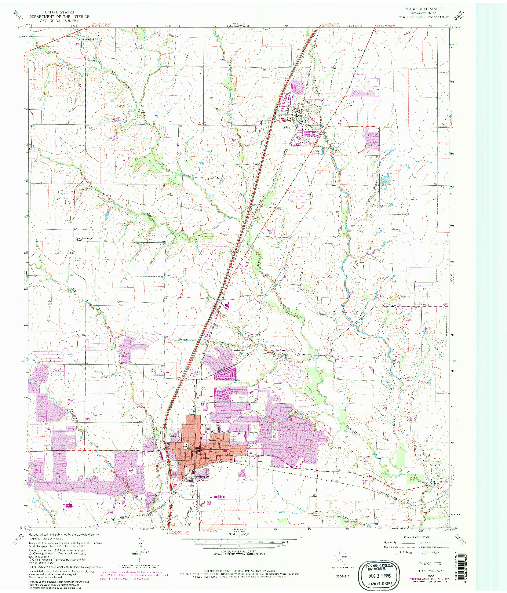 USGS 1:24000-SCALE QUADRANGLE FOR PLANO, TX 1960