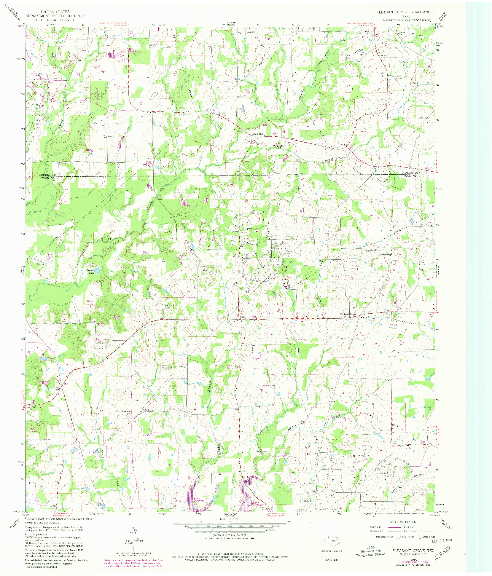 USGS 1:24000-SCALE QUADRANGLE FOR PLEASANT GROVE, TX 1960