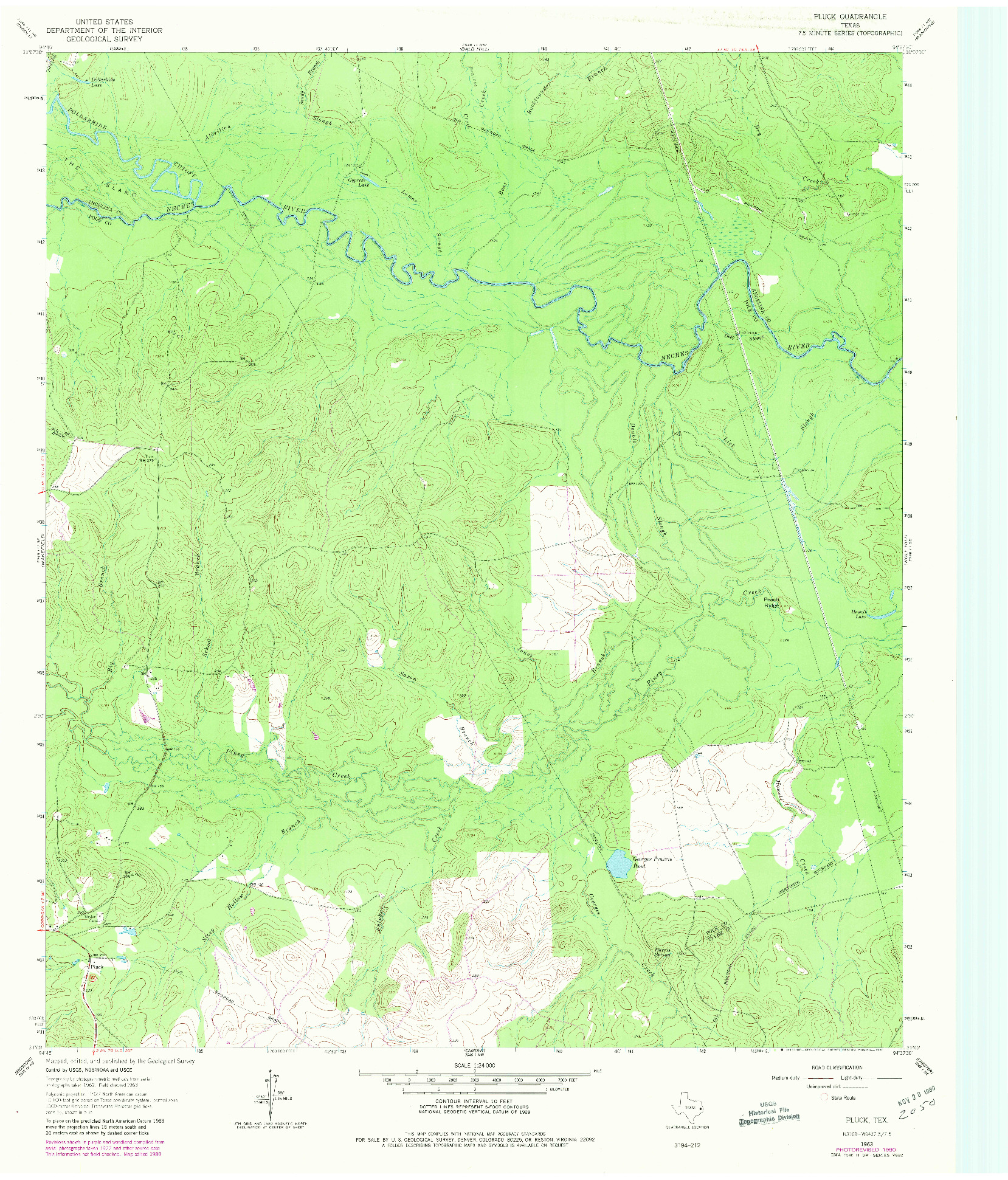 USGS 1:24000-SCALE QUADRANGLE FOR PLUCK, TX 1963