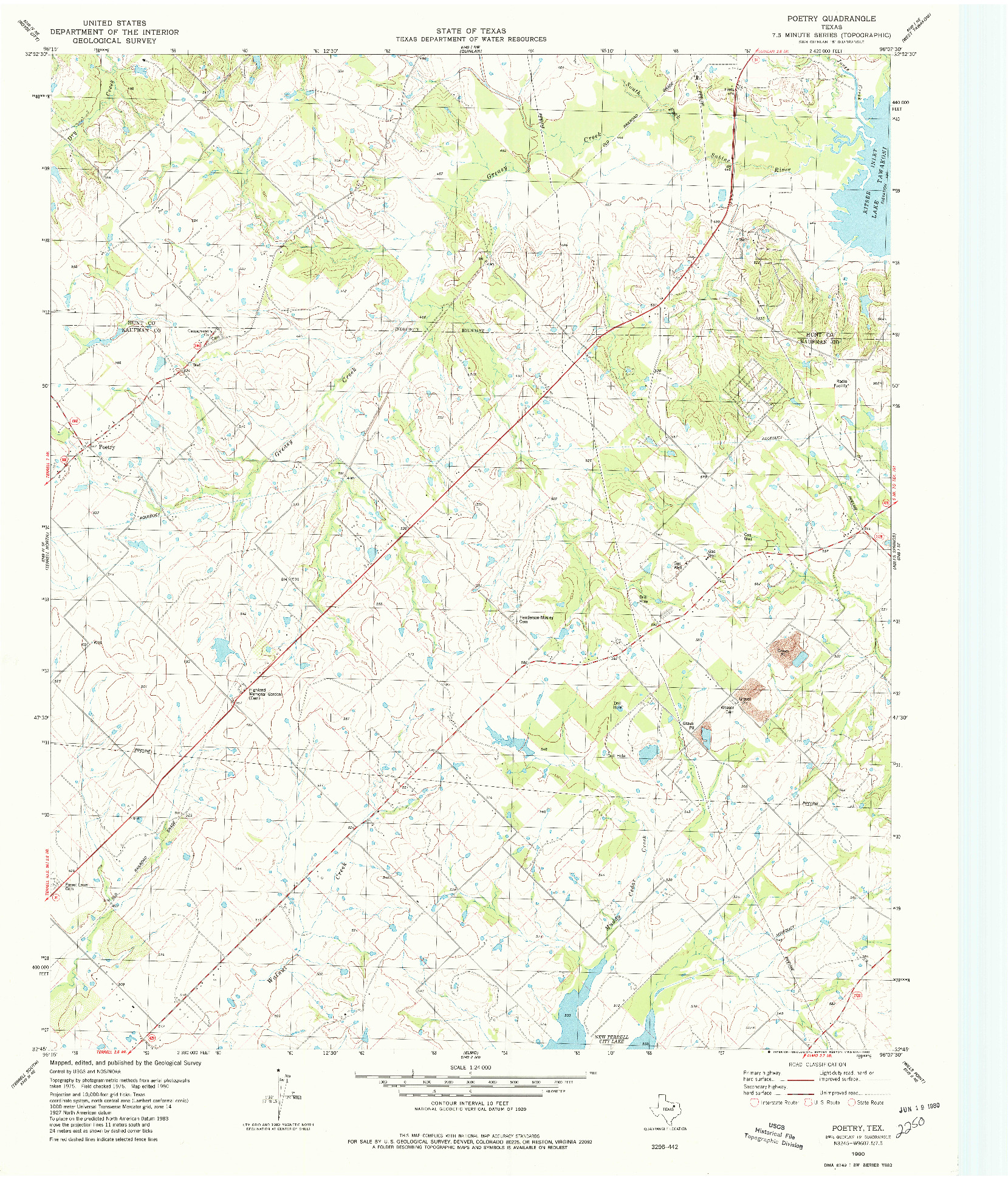 USGS 1:24000-SCALE QUADRANGLE FOR POETRY, TX 1980