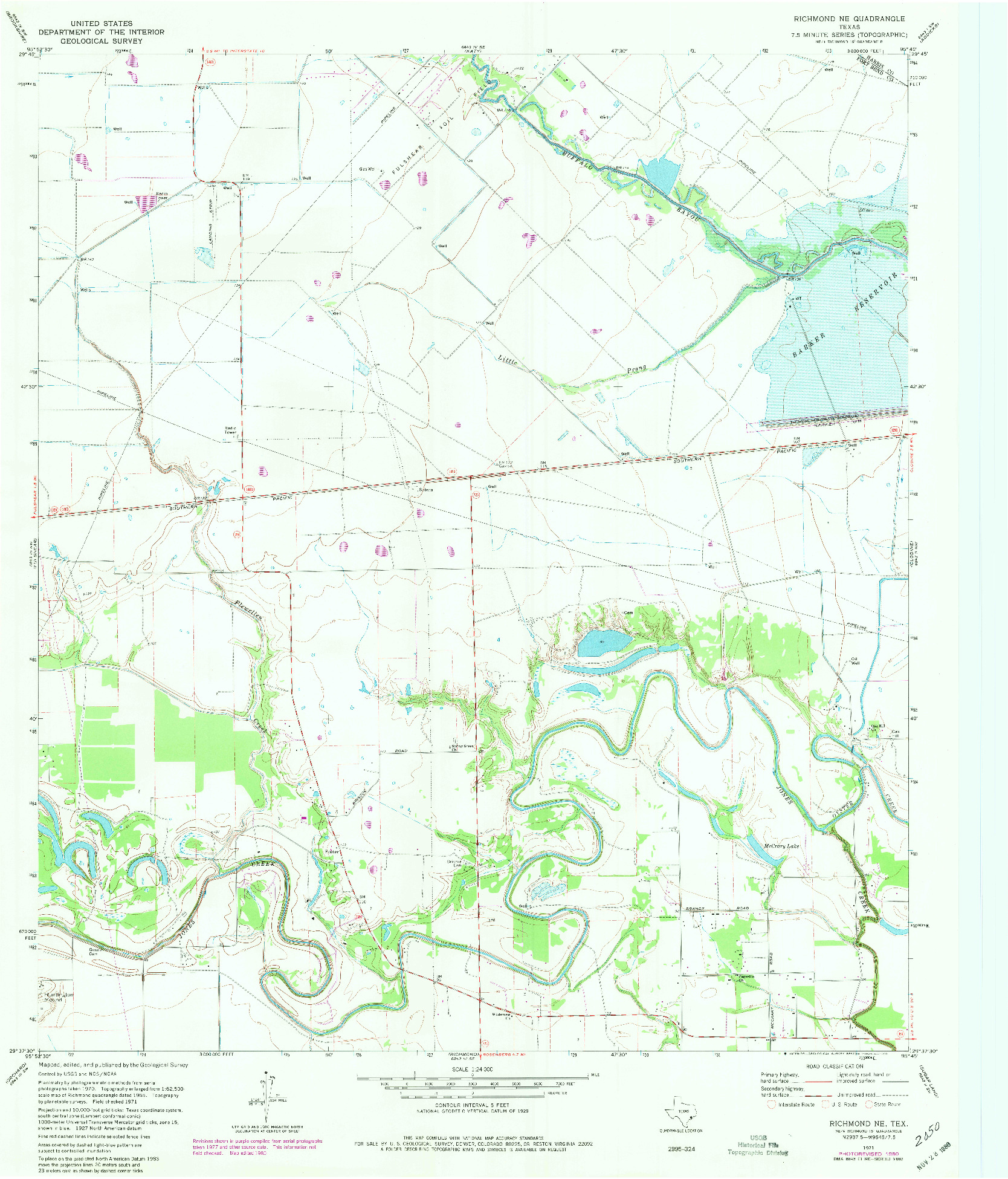 USGS 1:24000-SCALE QUADRANGLE FOR RICHMOND NE, TX 1971