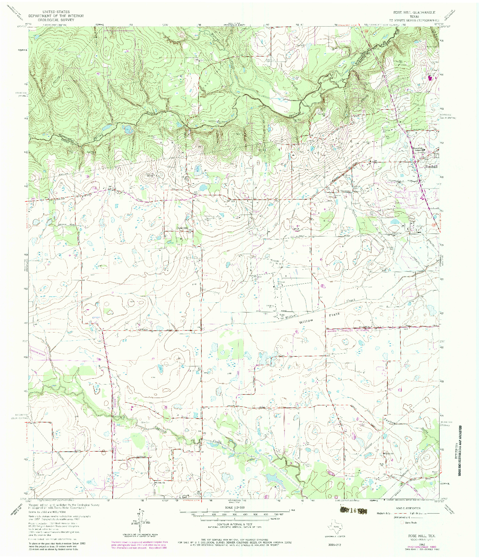 USGS 1:24000-SCALE QUADRANGLE FOR ROSE HILL, TX 1962