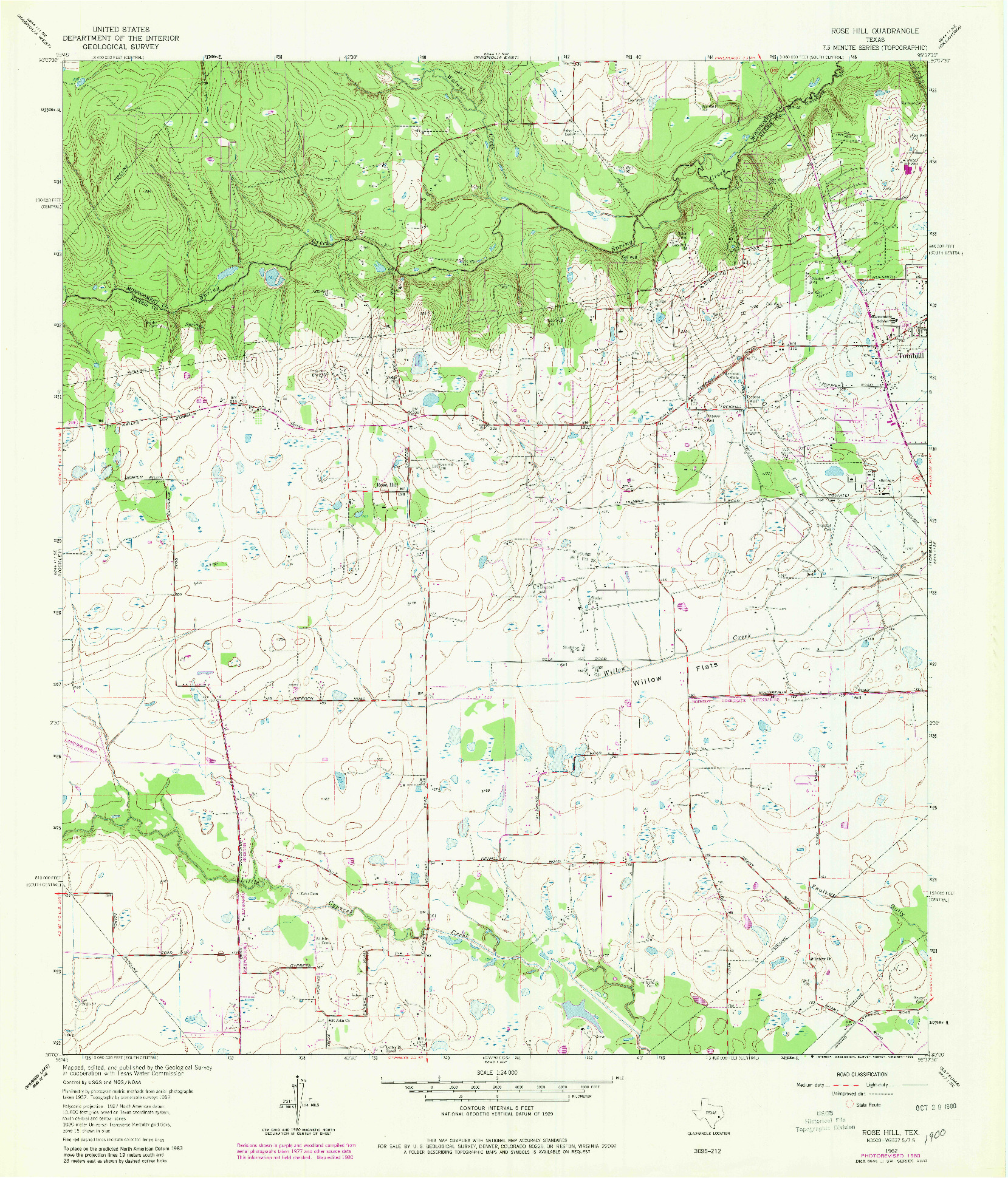 USGS 1:24000-SCALE QUADRANGLE FOR ROSE HILL, TX 1962