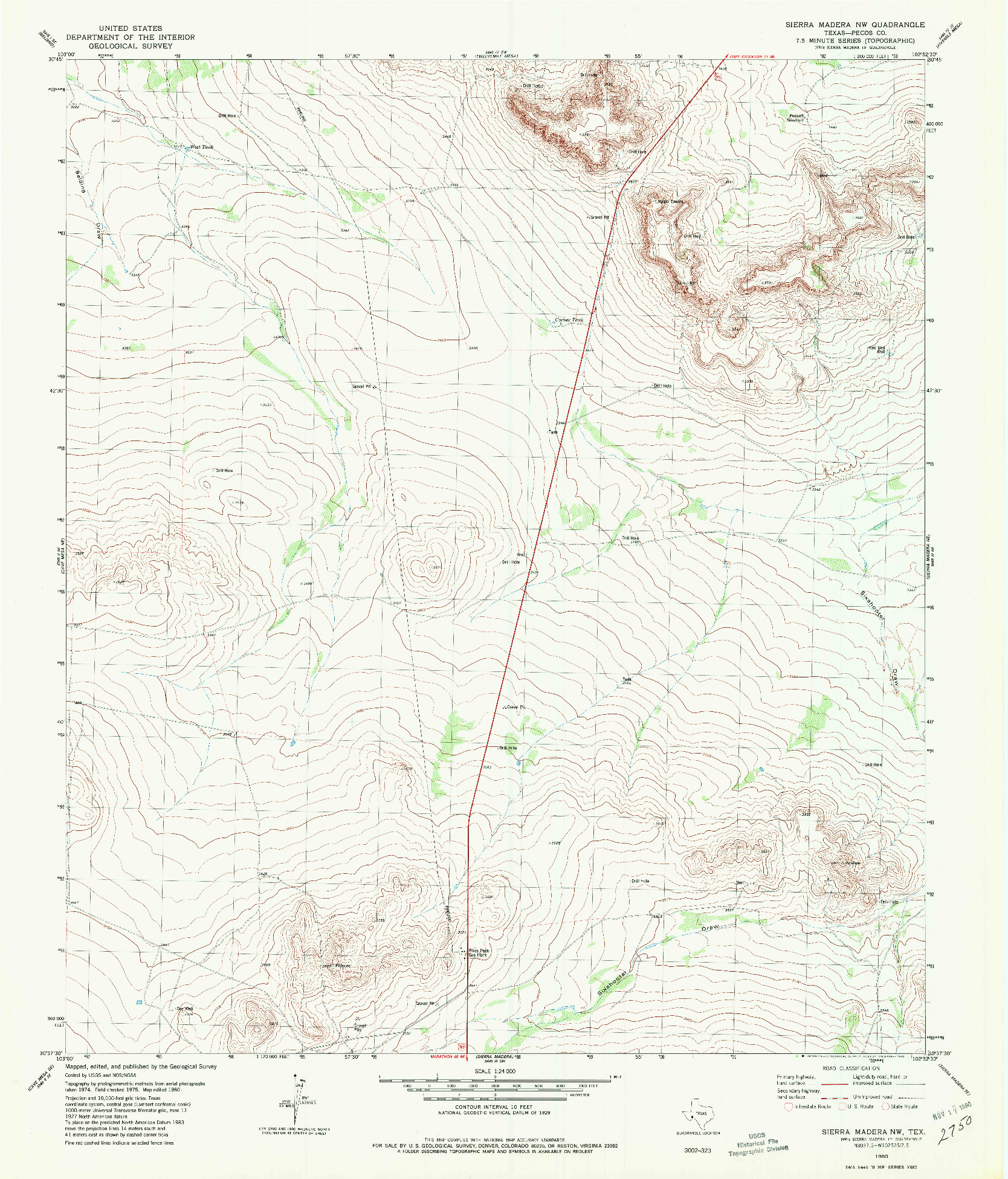 USGS 1:24000-SCALE QUADRANGLE FOR SIERRA MADERA NW, TX 1980