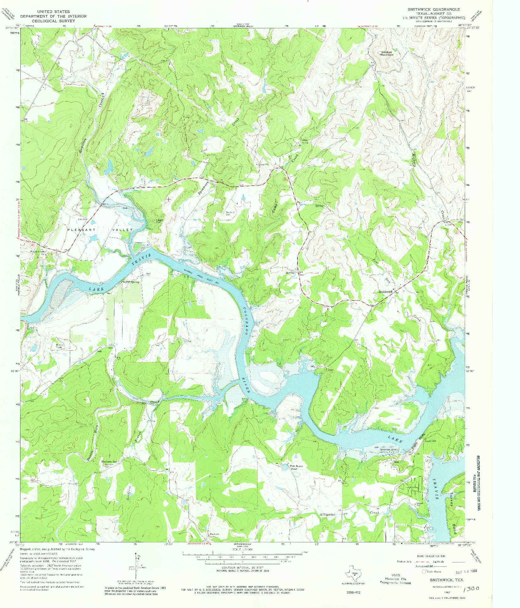 USGS 1:24000-SCALE QUADRANGLE FOR SMITHWICK, TX 1967