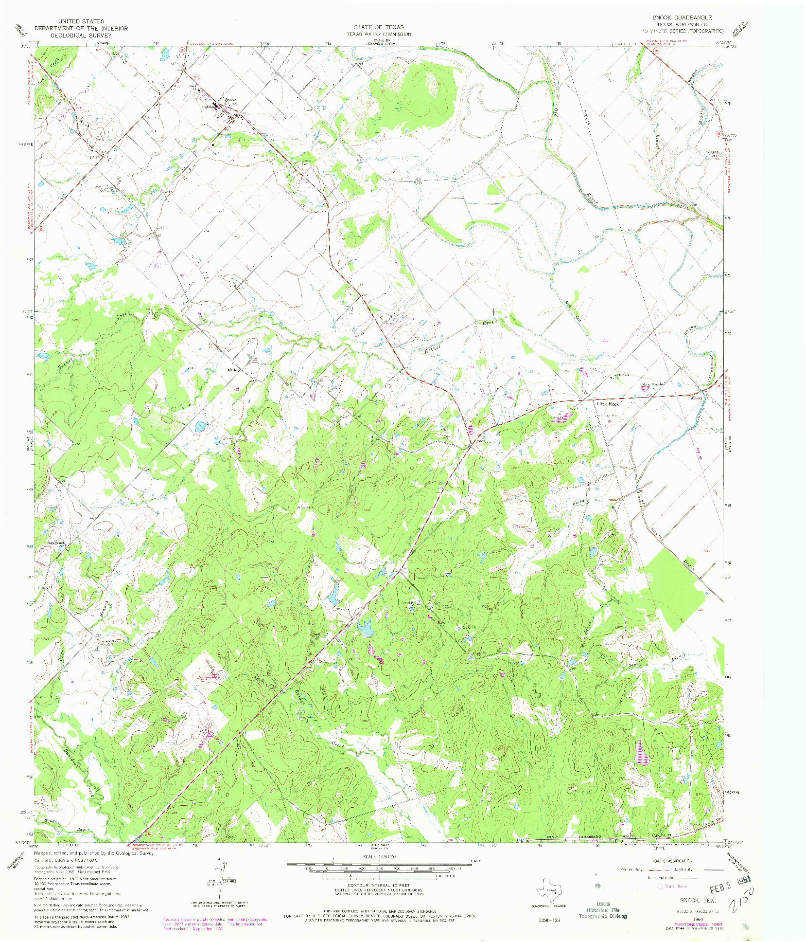 USGS 1:24000-SCALE QUADRANGLE FOR SNOOK, TX 1960