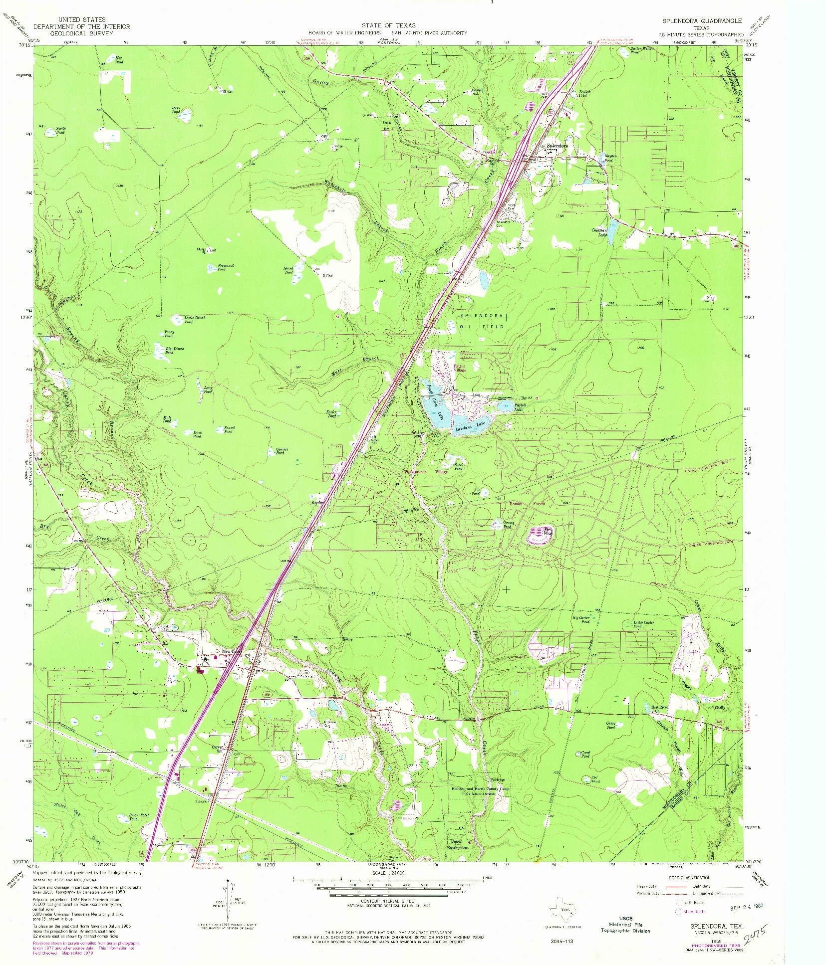 USGS 1:24000-SCALE QUADRANGLE FOR SPLENDORA, TX 1959