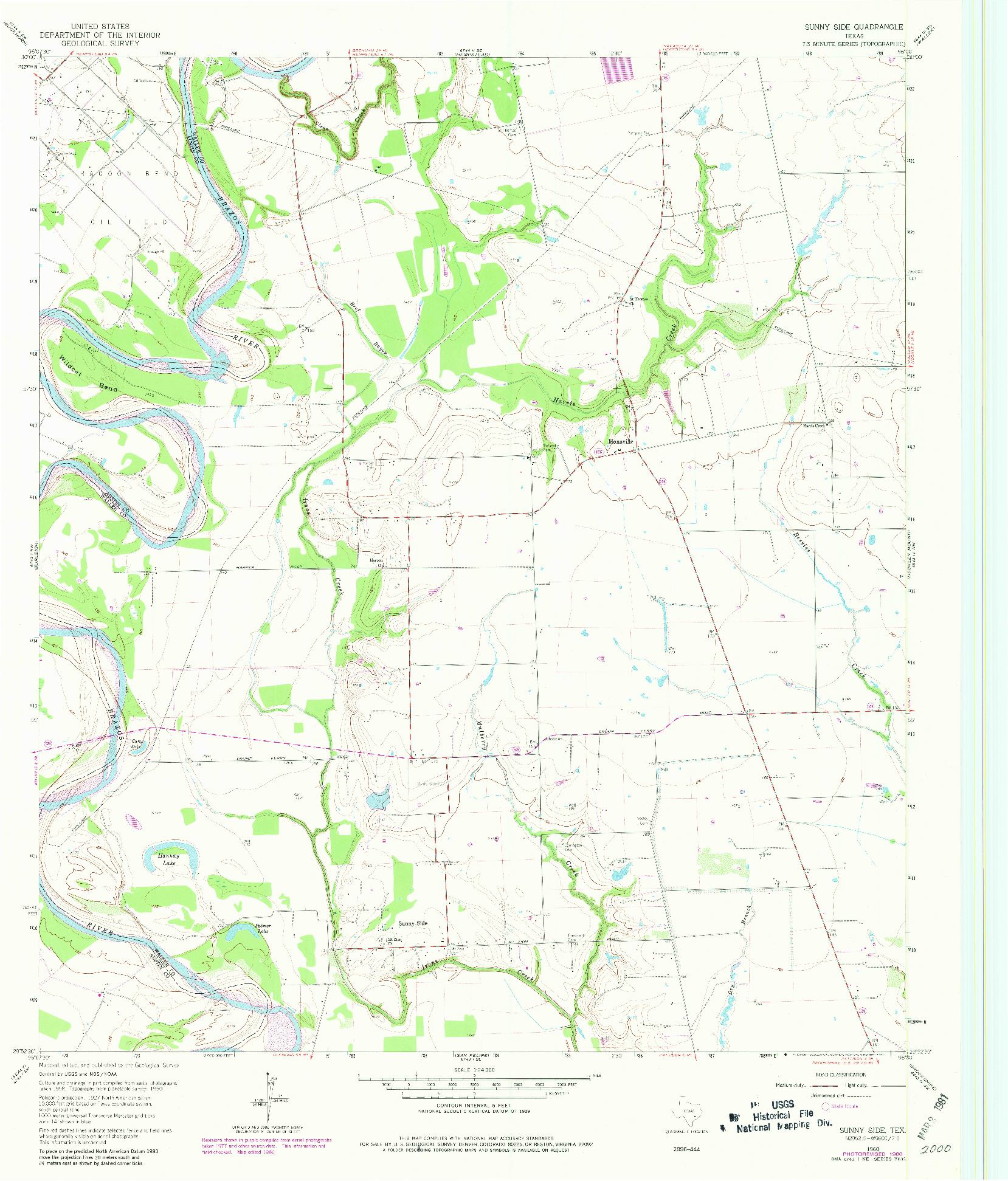 USGS 1:24000-SCALE QUADRANGLE FOR SUNNY SIDE, TX 1960