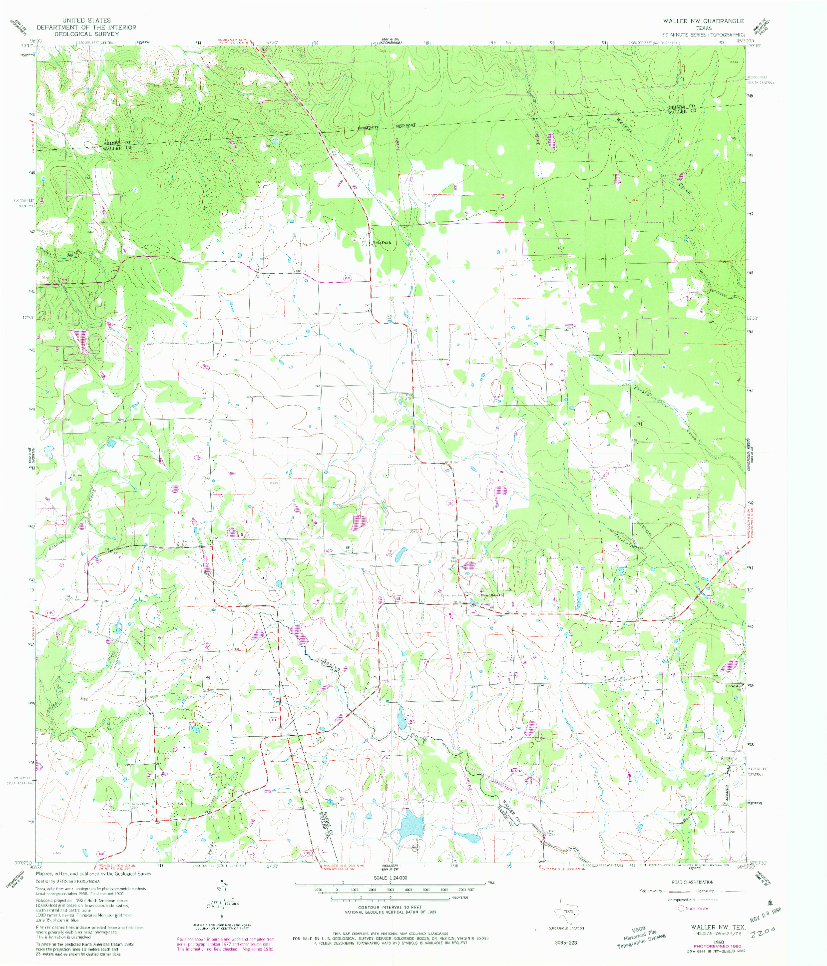 USGS 1:24000-SCALE QUADRANGLE FOR WALLER NW, TX 1960