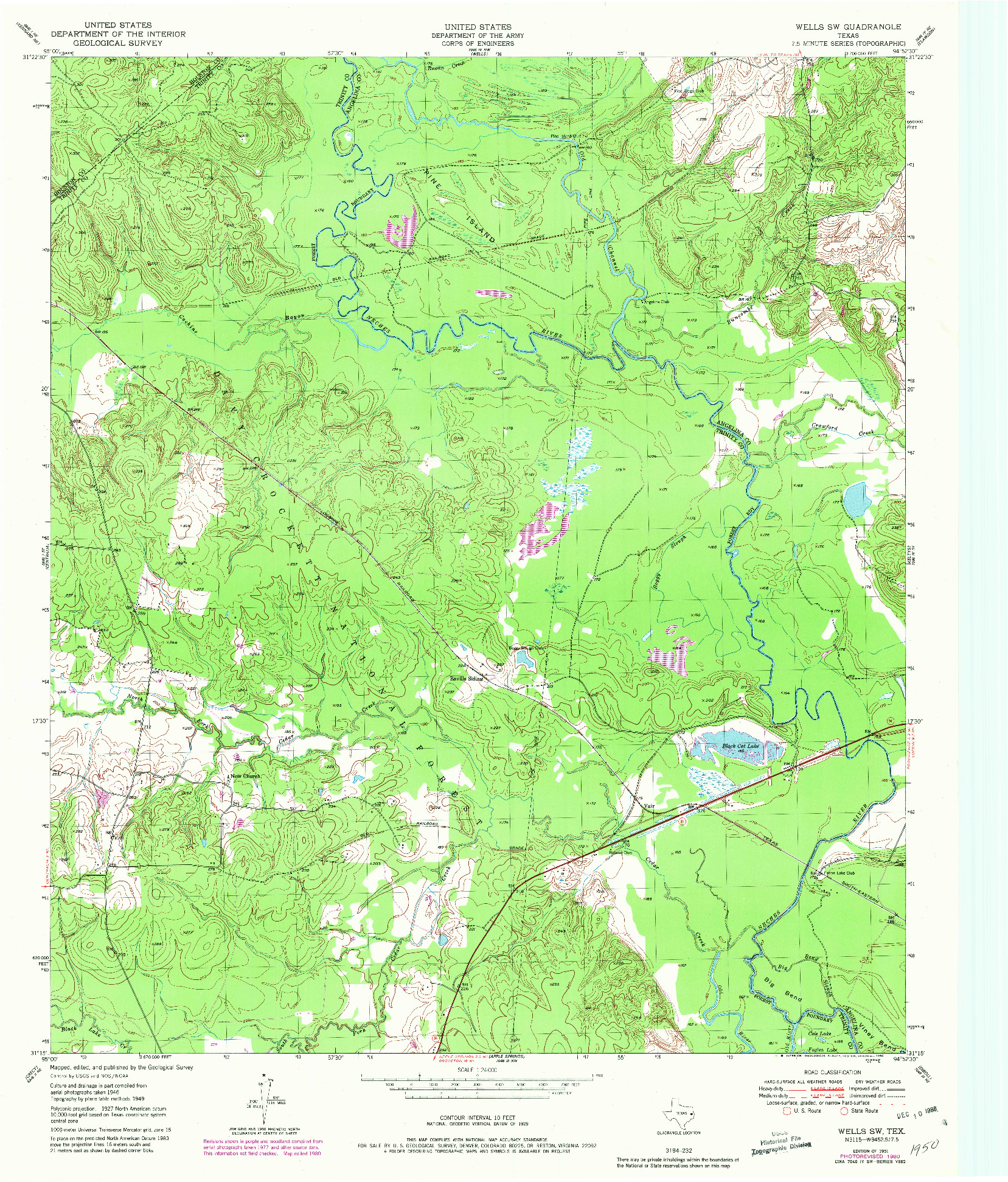 USGS 1:24000-SCALE QUADRANGLE FOR WELLS SW, TX 1951