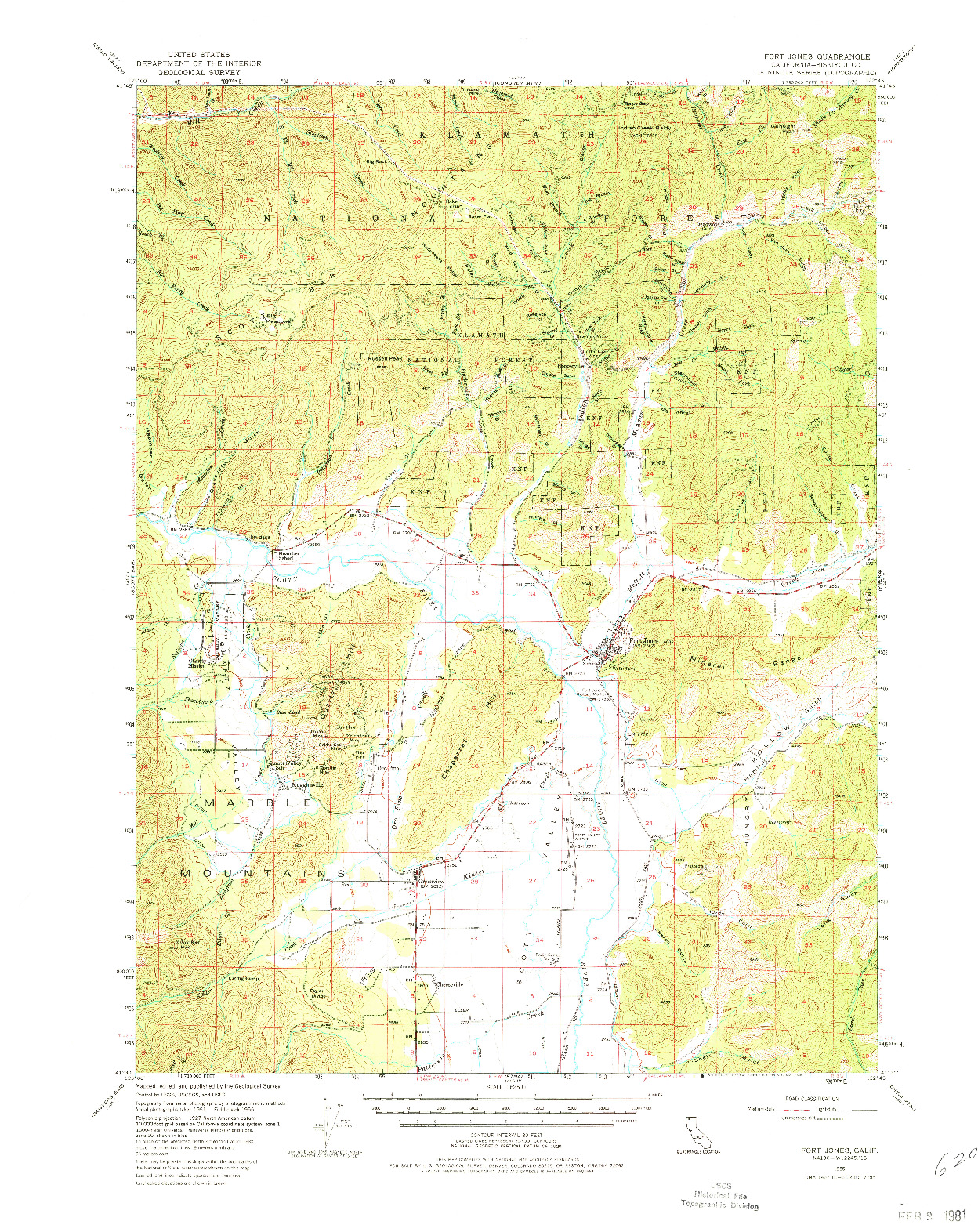 USGS 1:62500-SCALE QUADRANGLE FOR FORT JONES, CA 1955