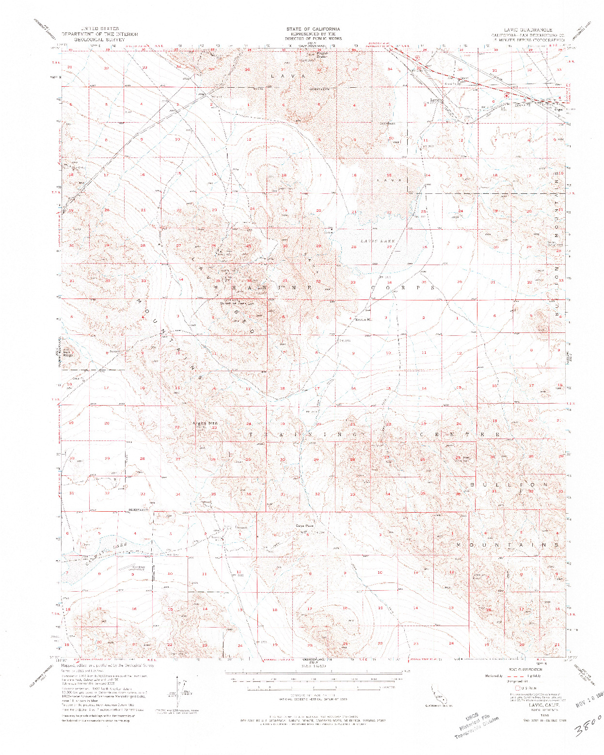 USGS 1:62500-SCALE QUADRANGLE FOR LAVIC, CA 1955