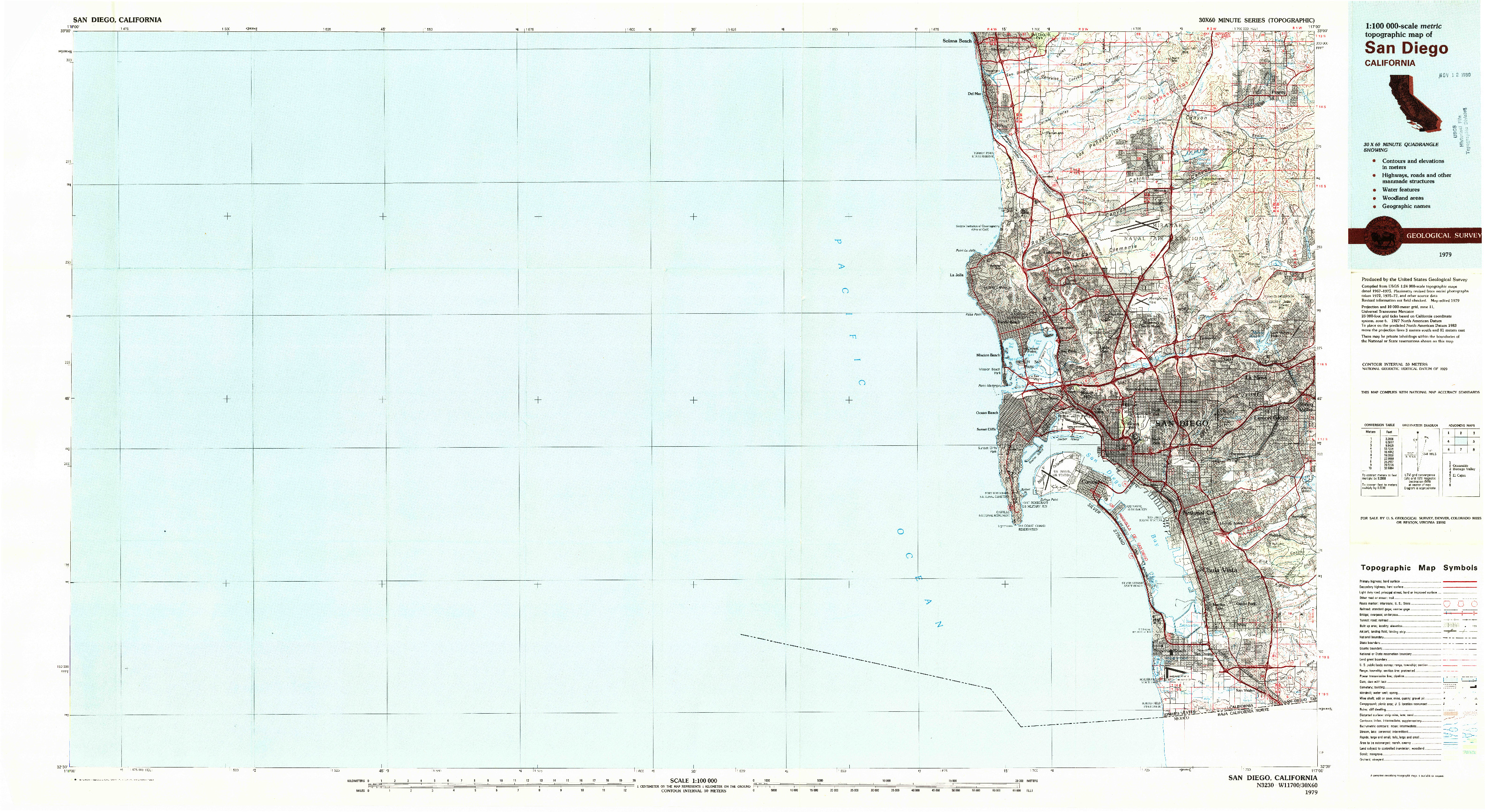 USGS 1:100000-SCALE QUADRANGLE FOR SAN DIEGO, CA 1979