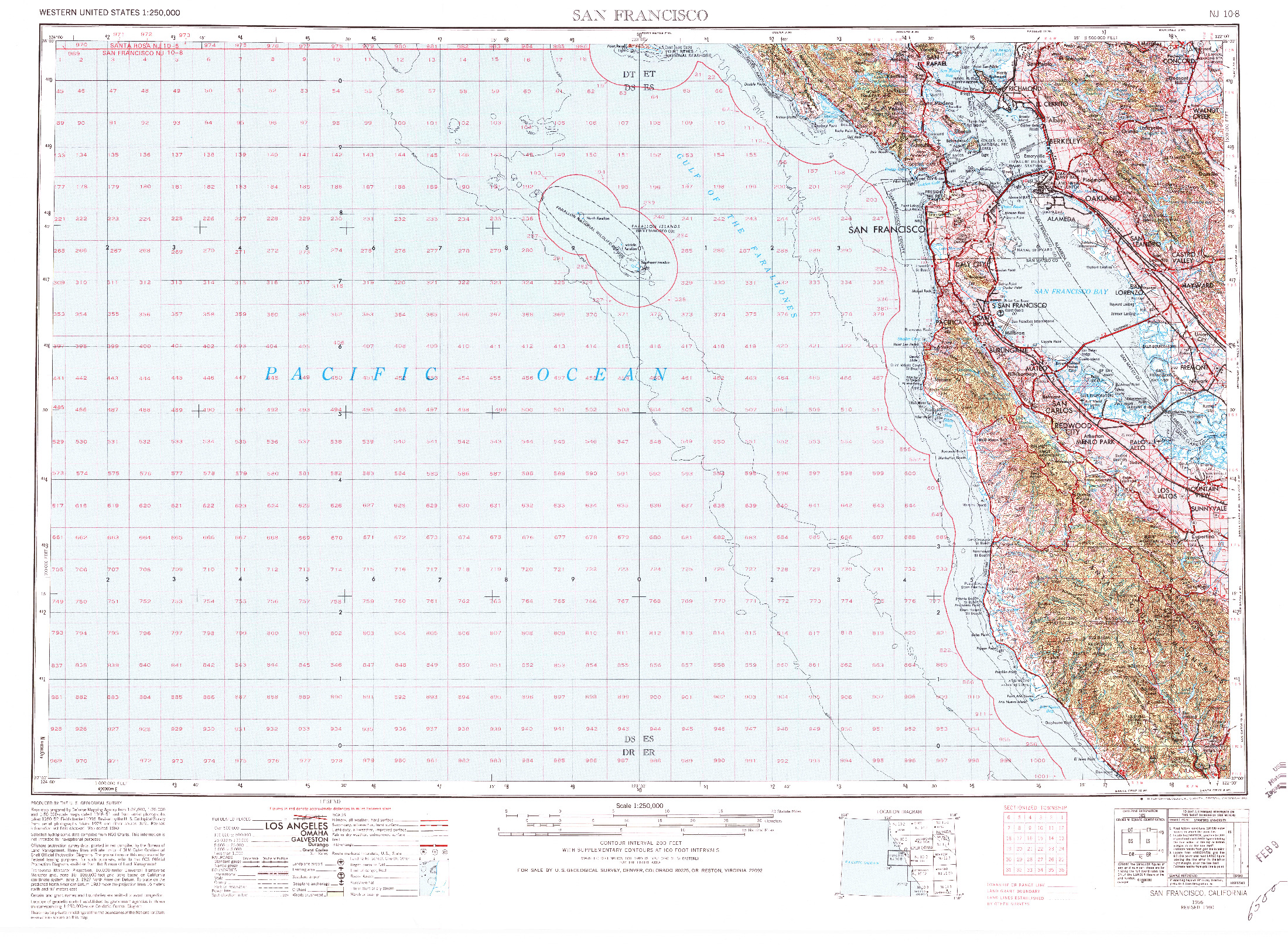 USGS 1:250000-SCALE QUADRANGLE FOR SAN FRANCISCO, CA 1956