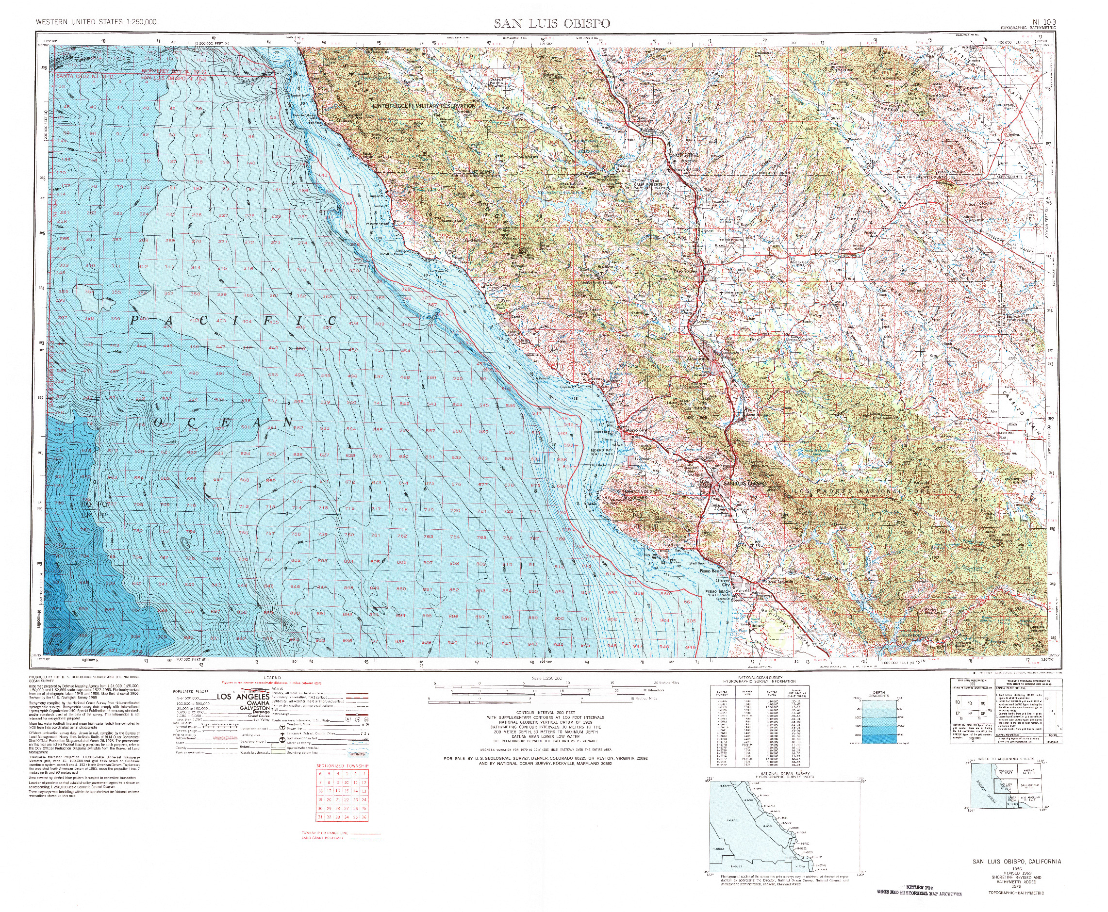 USGS 1:250000-SCALE QUADRANGLE FOR SAN LUIS OBISPO, CA 1956