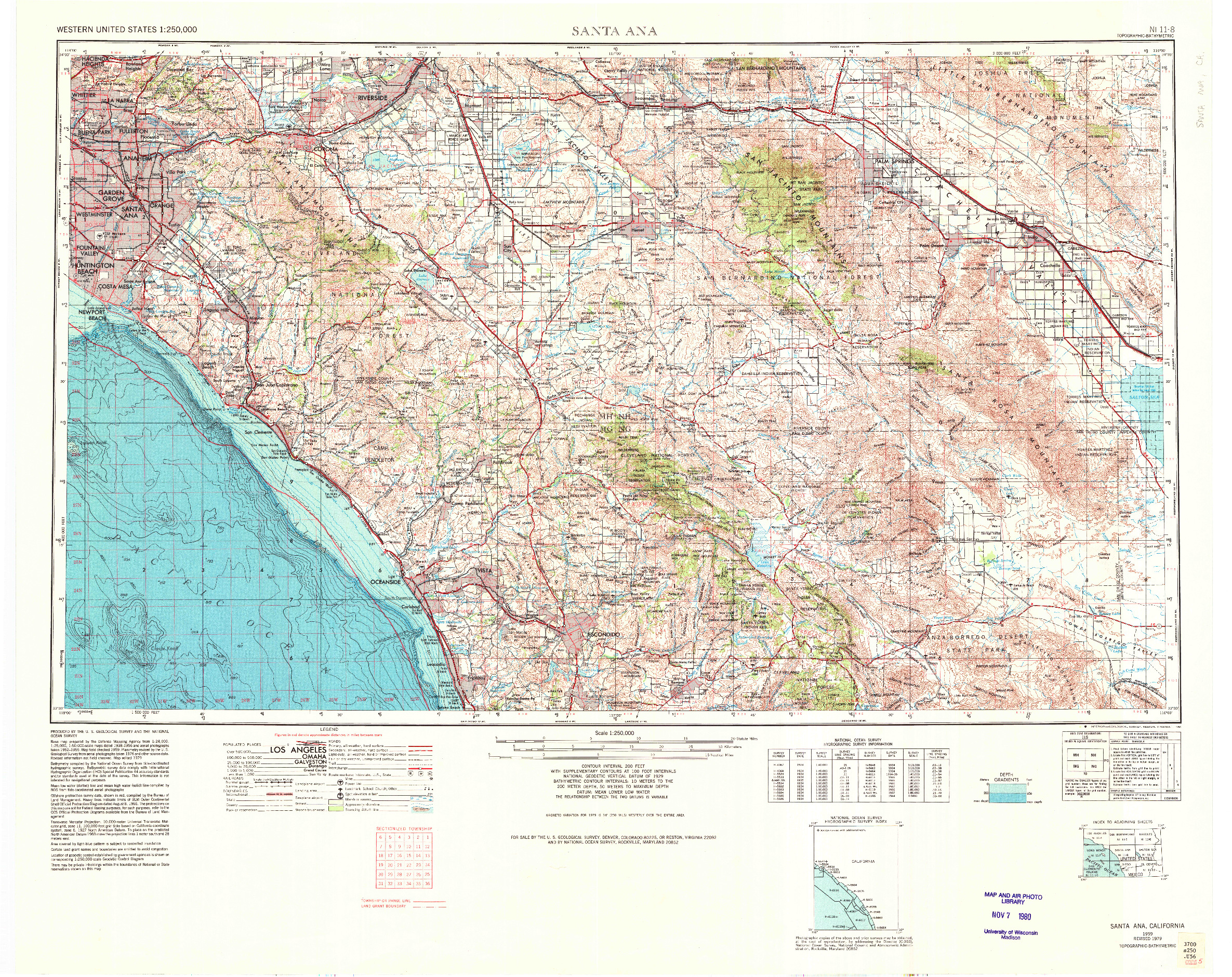 USGS 1:250000-SCALE QUADRANGLE FOR SANTA ANA, CA 1959