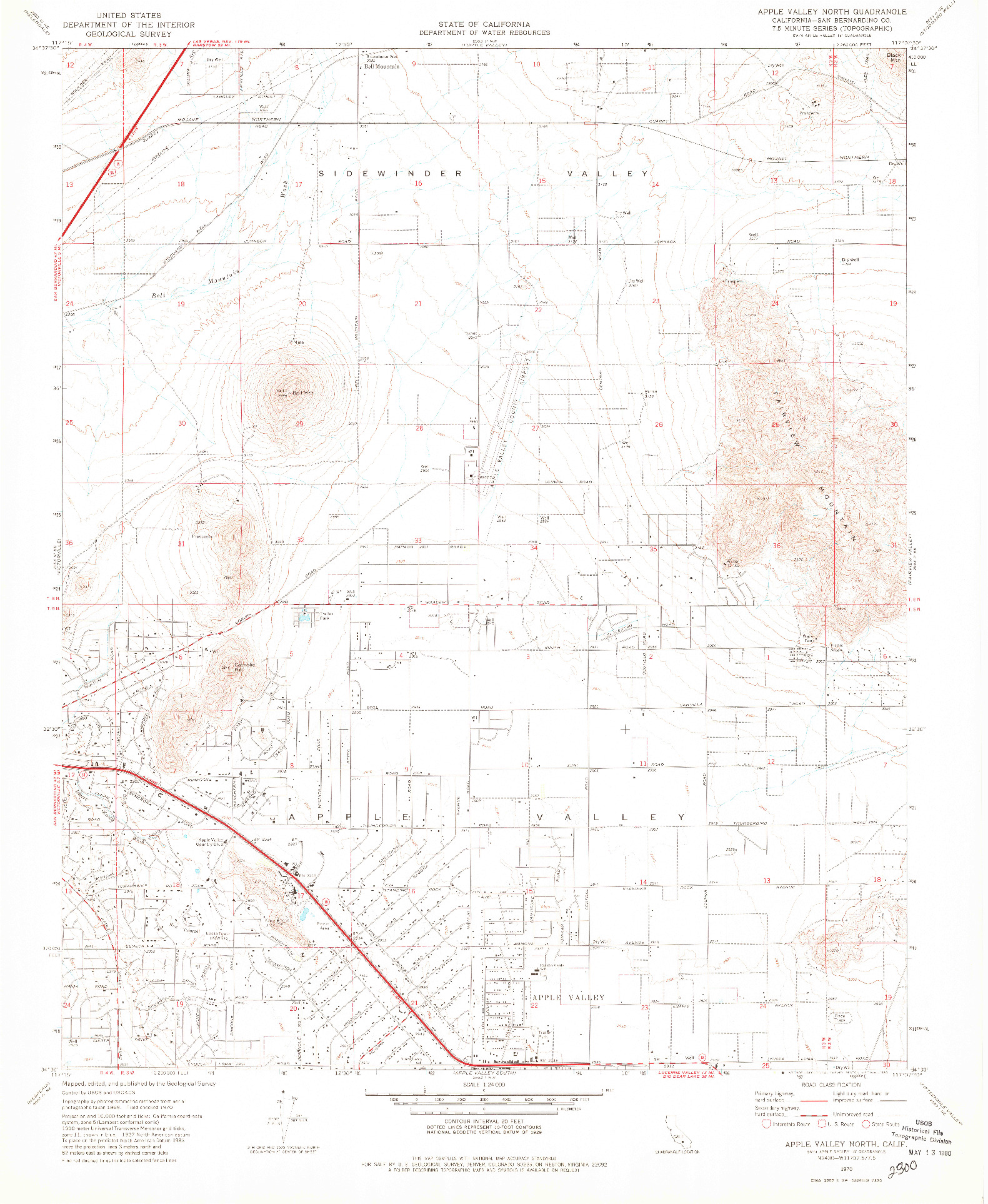 USGS 1:24000-SCALE QUADRANGLE FOR APPLE VALLEY NORTH, CA 1970