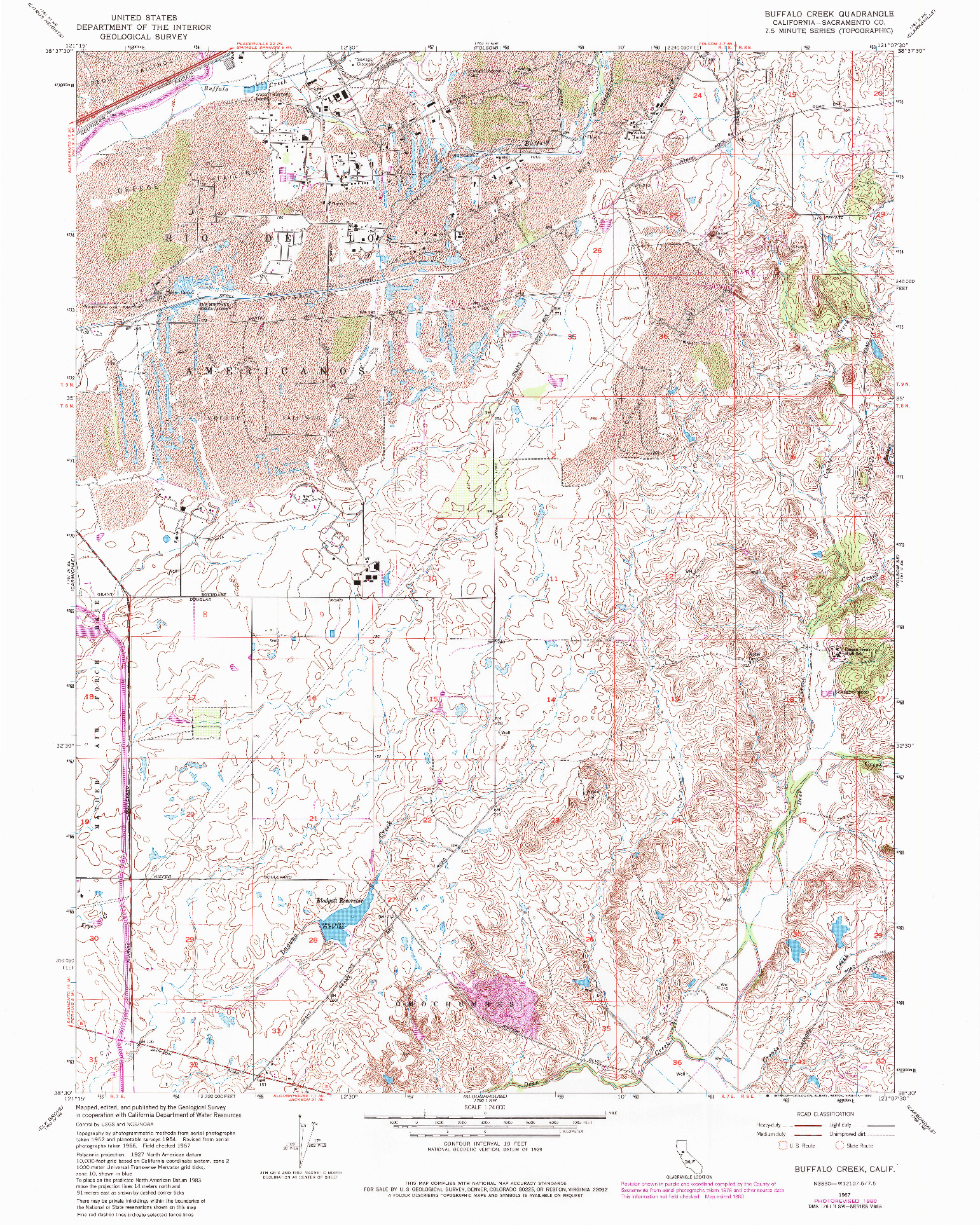 USGS 1:24000-SCALE QUADRANGLE FOR BUFFALO CREEK, CA 1967