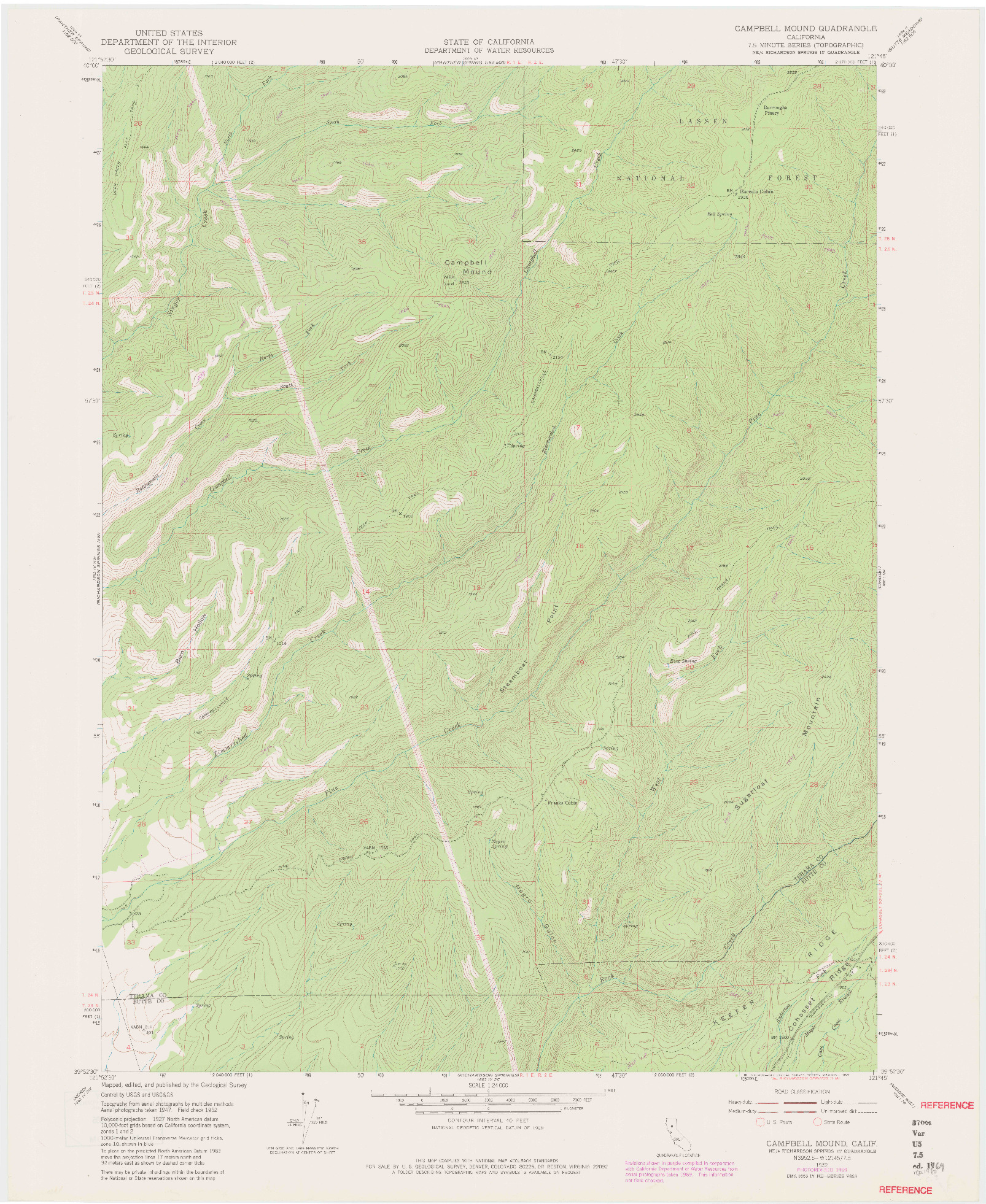 USGS 1:24000-SCALE QUADRANGLE FOR CAMPBELL MOUND, CA 1952