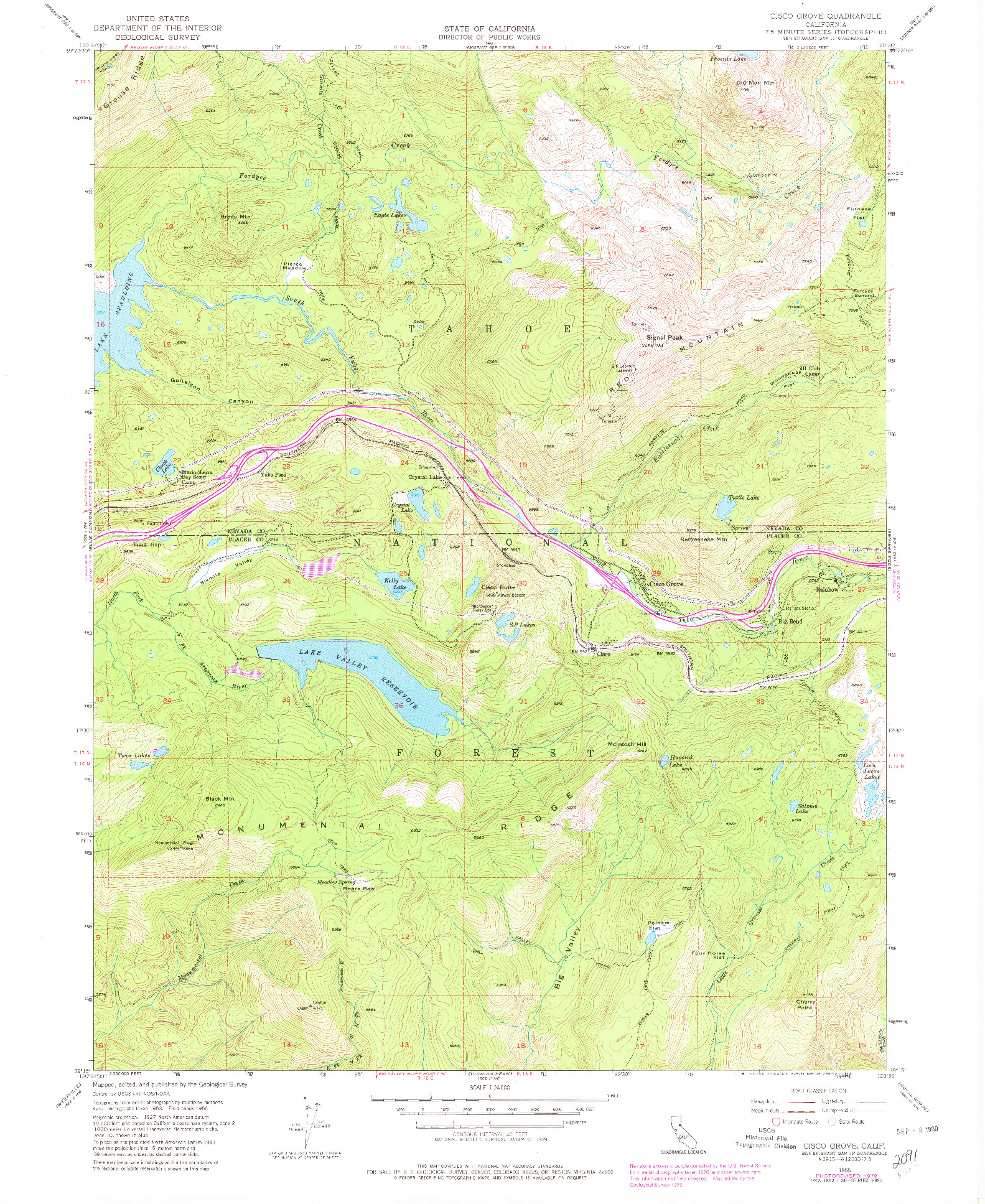 USGS 1:24000-SCALE QUADRANGLE FOR CISCO GROVE, CA 1955